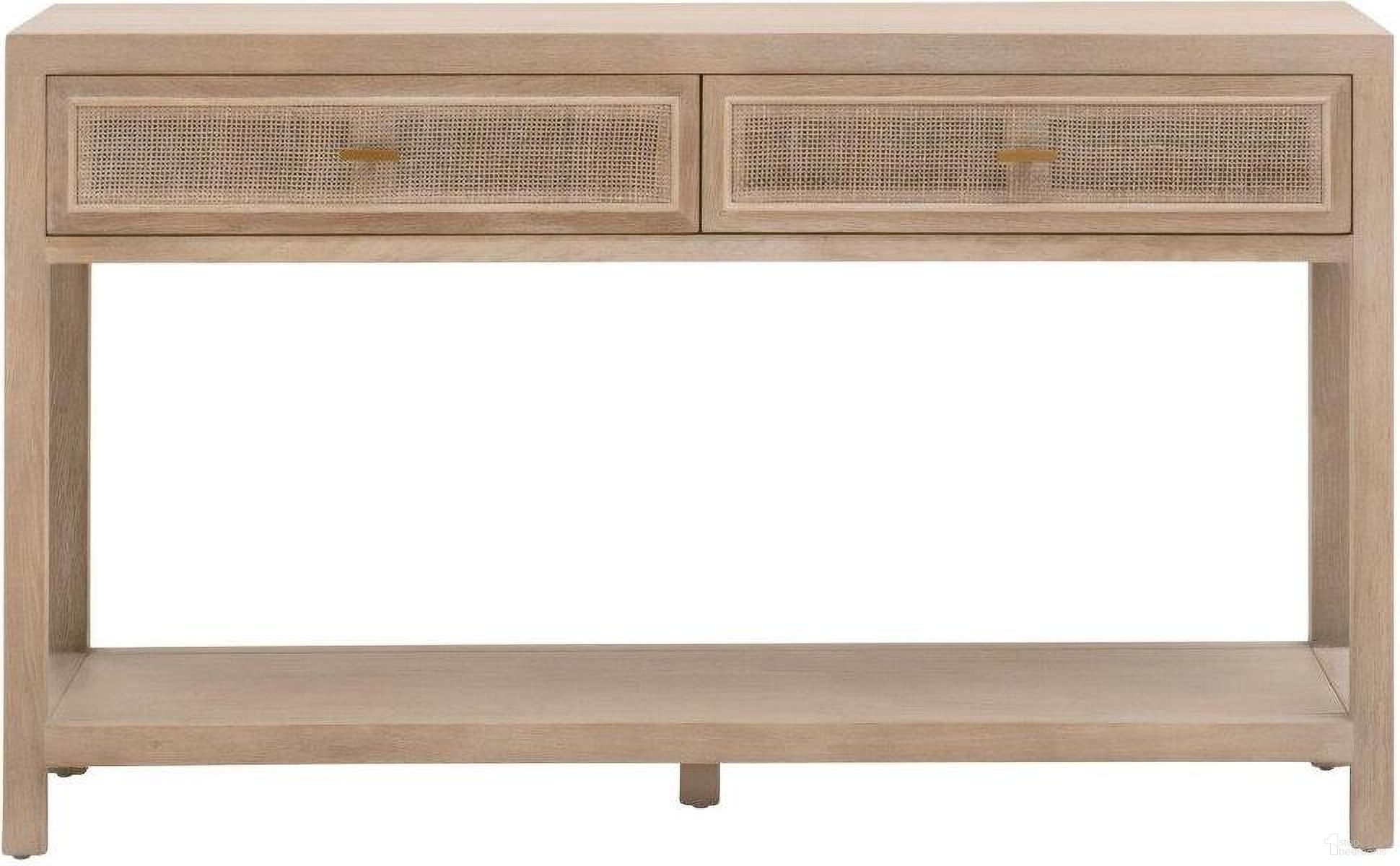 The appearance of Bella Antique Cane 2 Drawer Entry Console In Smoke Gray Oak designed by Essentials For Living in the transitional interior design. This smoke gray oak piece of furniture was selected by 1StopBedrooms from Bella Antique Collection to add a touch of cosiness and style into your home. Sku: 8088.SGRY-OAK/CN. Material: Oak Wood.