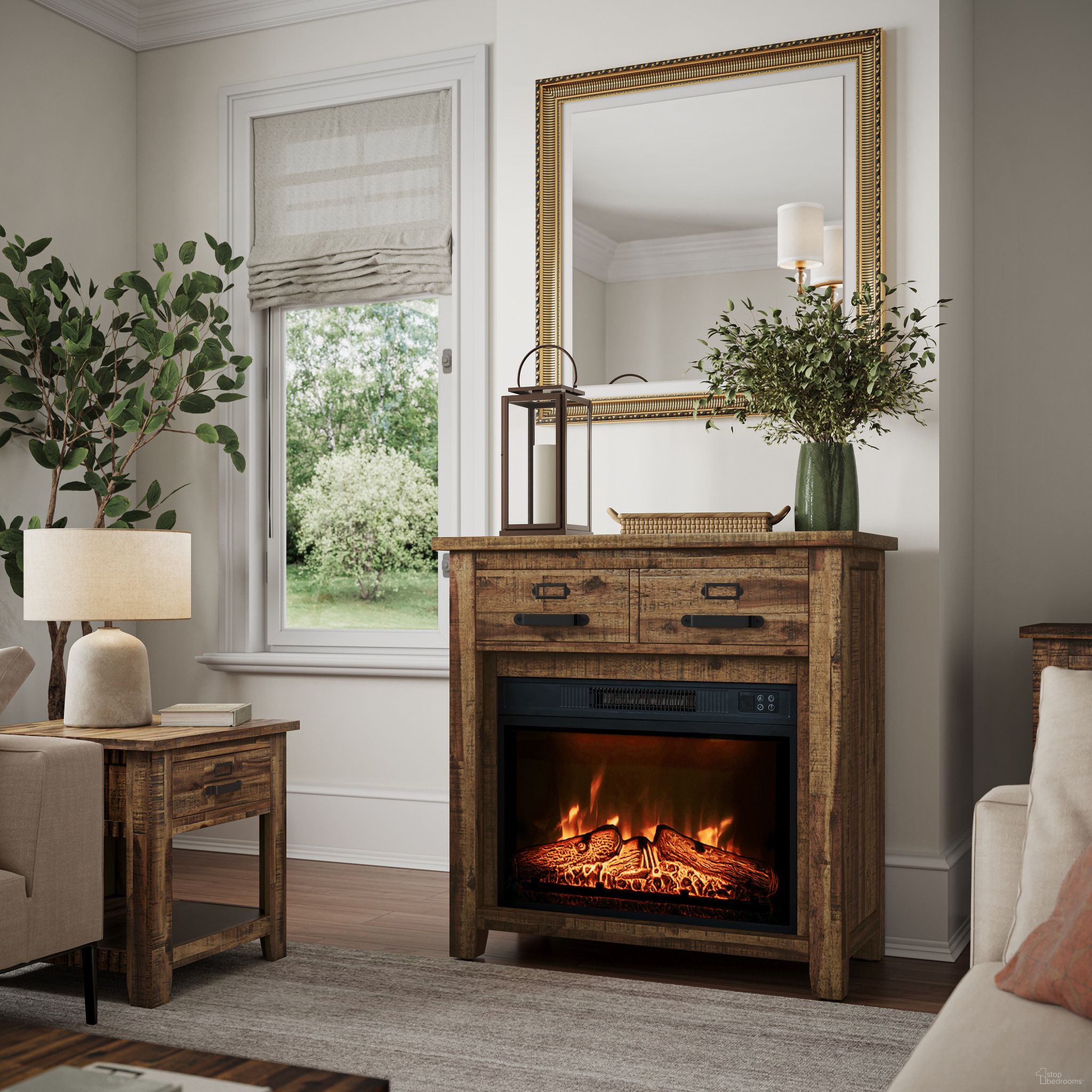 Jofran Cannon Valley Fireplace TV Stand - Thumbnail 2