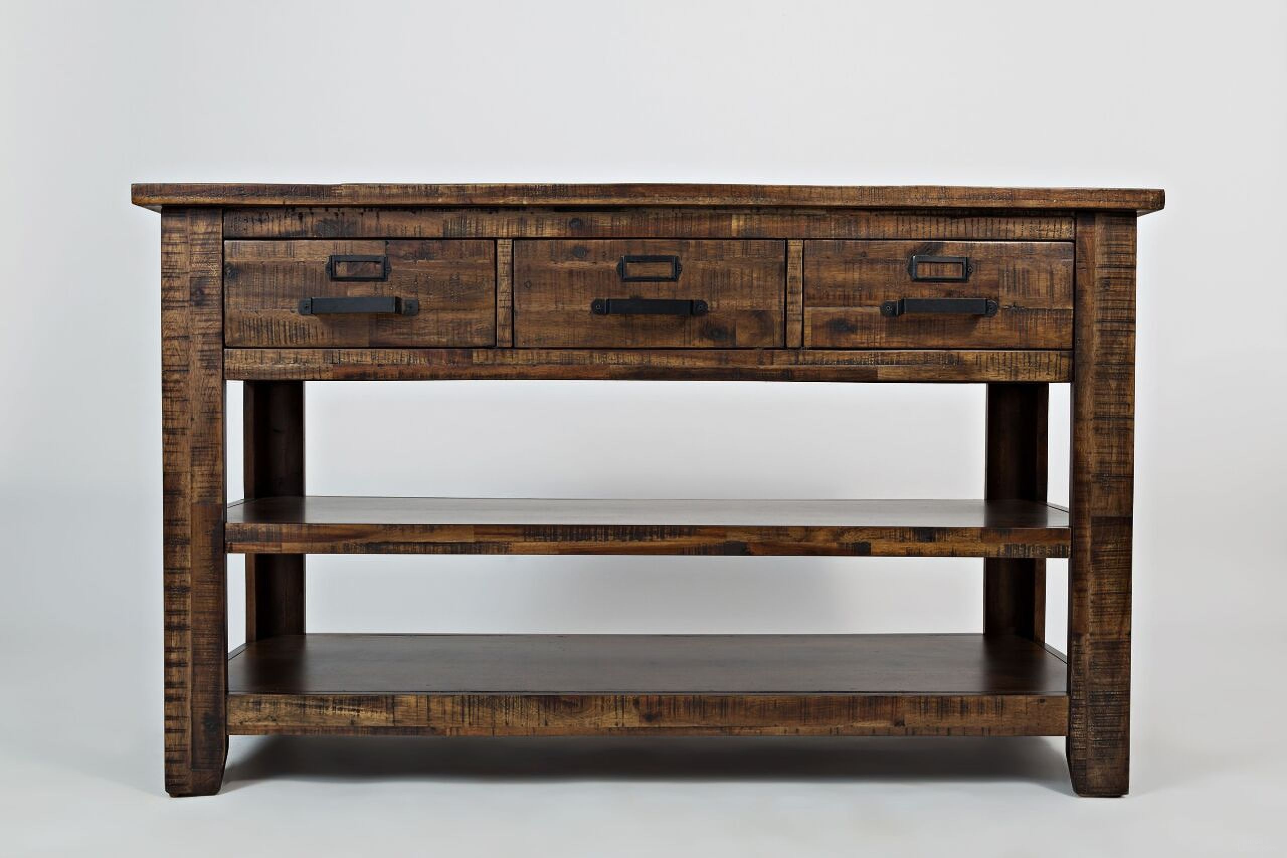 The appearance of Cannon Valley 50 Inch Sofa Table In Medium Brown designed by Jofran in the transitional interior design. This medium brown piece of furniture  was selected by 1StopBedrooms from Cannon Valley Collection to add a touch of cosiness and style into your home. Sku: 1510-4. Material: Acacia.
