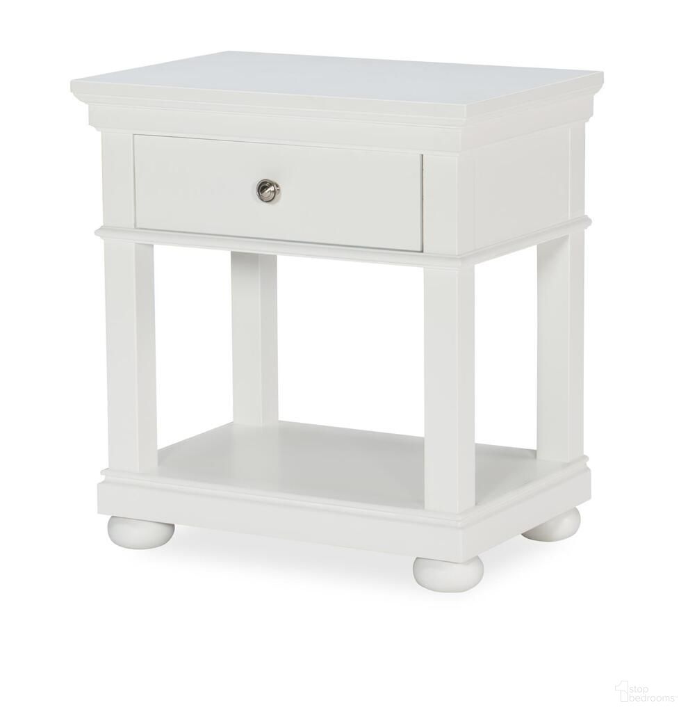 The appearance of Canterbury 2.0 1 Drawer Open Night Stand In Natural White designed by Legacy Classic in the traditional interior design. This natural white piece of furniture  was selected by 1StopBedrooms from Canterbury 2.0 Collection to add a touch of cosiness and style into your home. Sku: 3815-3101. Material: Birch Veneer.