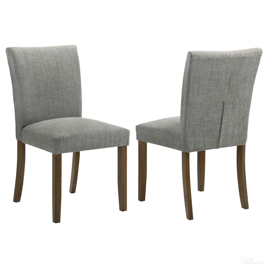 The appearance of Cantley Upholstered Dining Side Chair Set of 2 In Grey designed by Coaster in the transitional interior design. This grey piece of furniture was selected by 1StopBedrooms from Cantley Collection to add a touch of cosiness and style into your home. Sku: 106379. Material: Polyester. Chair Type: Side Chair.