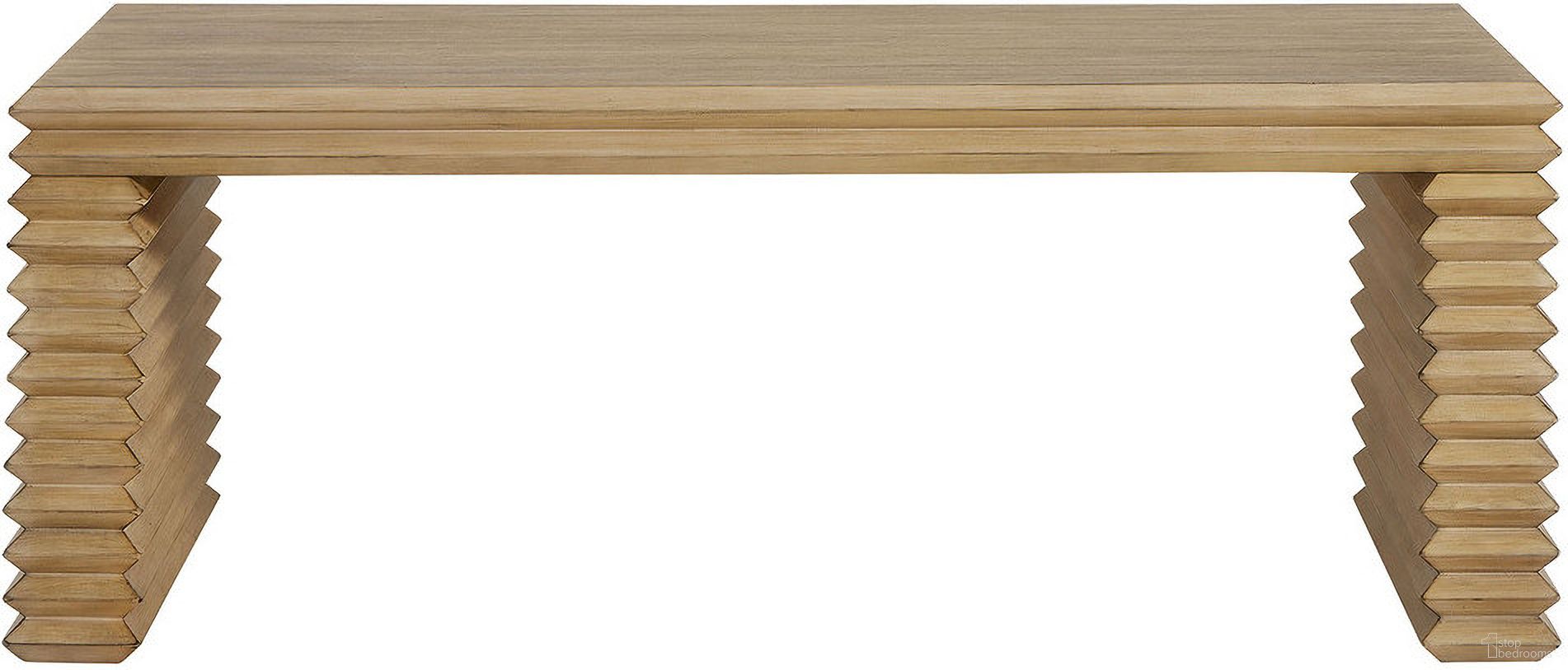 Canto Rectangular Stacked Design Coffee Table In Weathered Oak
