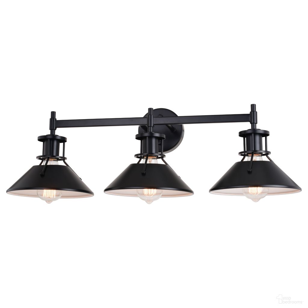 Canton 3 Light Vanity In Matte White and Black