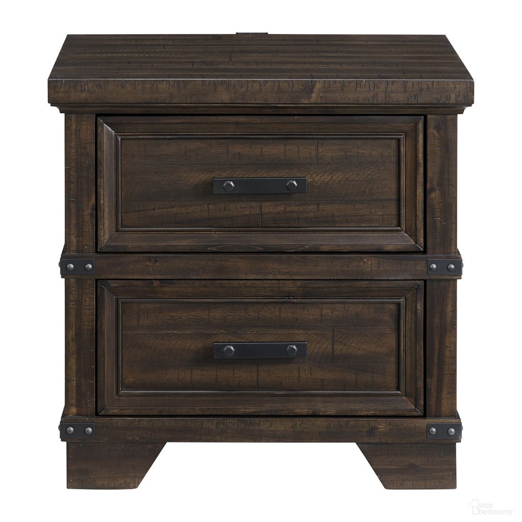 Canyon Ridge 2-Drawer Nightstand with USB In Charcoal