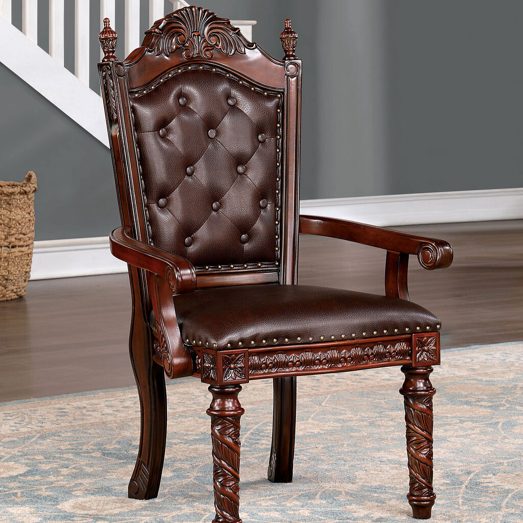 The appearance of Canyonville Arm Chair Set of 2 In Dark Brown designed by Furniture of America in the traditional interior design. This dark brown piece of furniture was selected by 1StopBedrooms from Canyonville Collection to add a touch of cosiness and style into your home. Sku: CM3144AC-2PK. Material: Wood. Chair Type: Arm Chair.