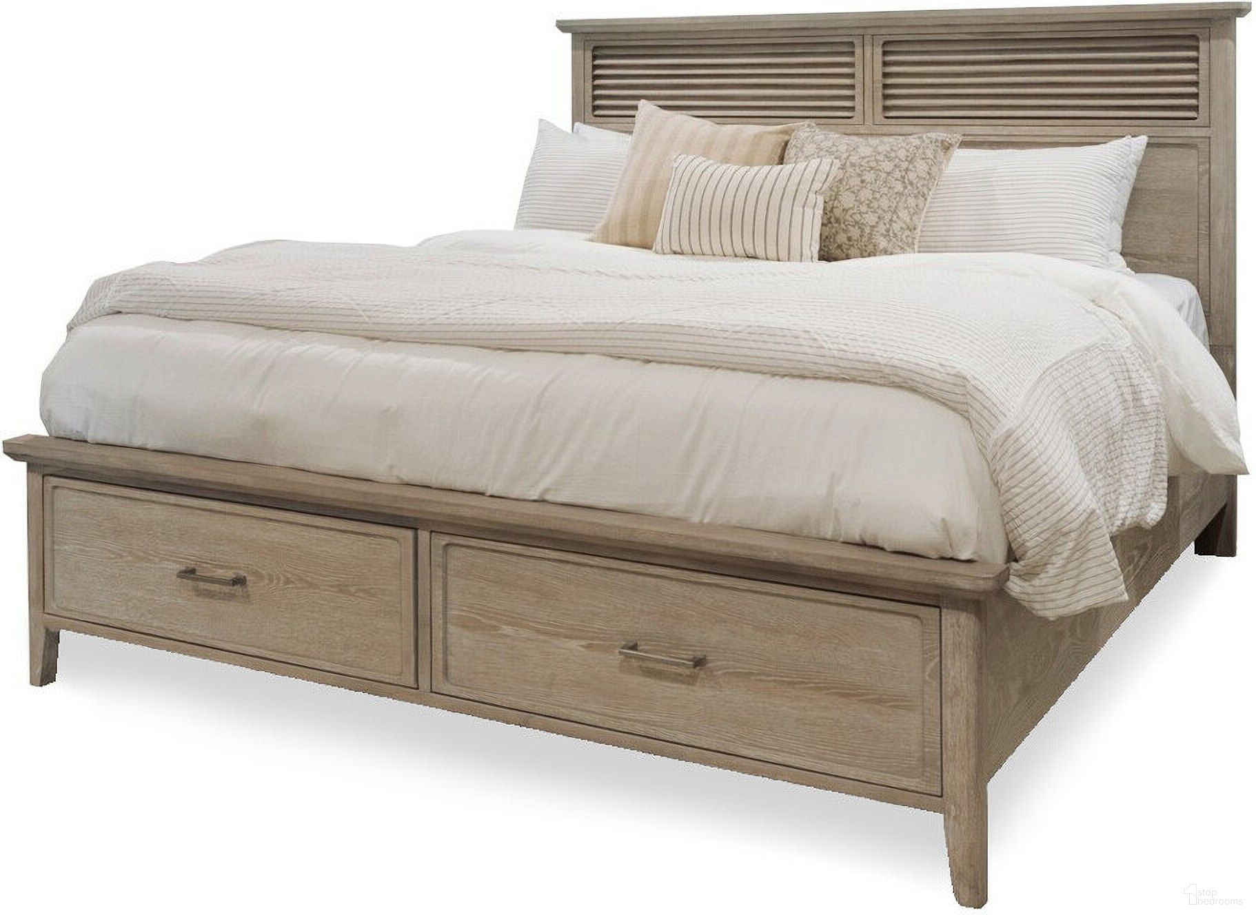 Cape May Solid Wood Coastal Charm King Storage Bed In Driftwood