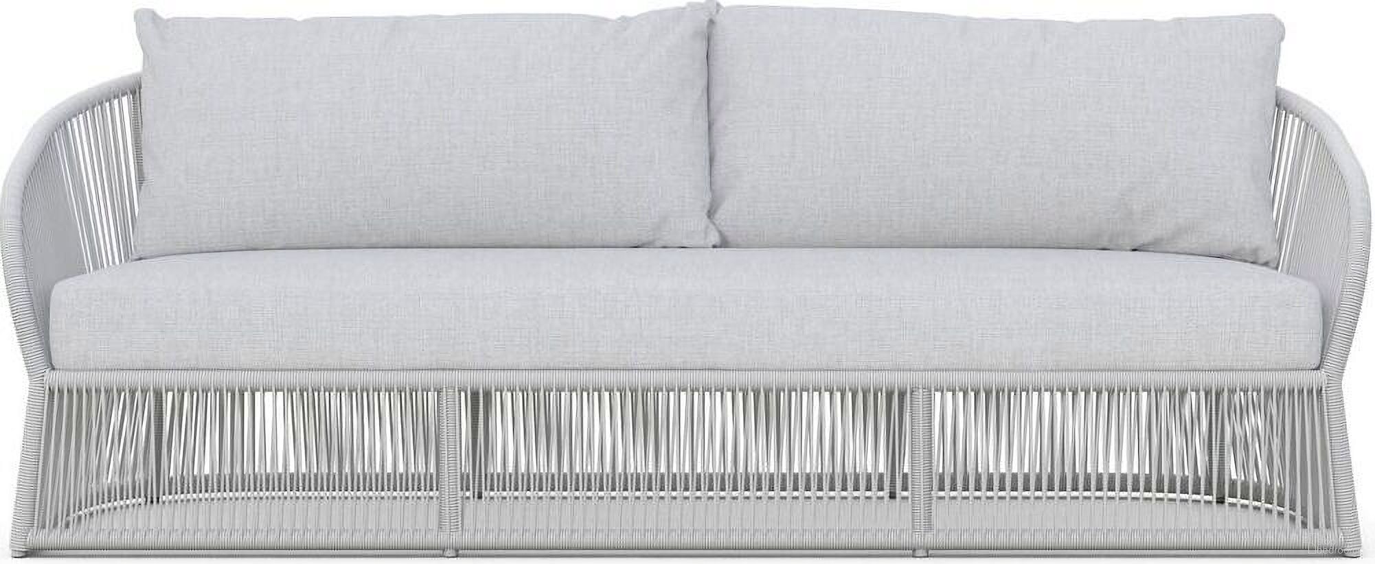 The appearance of Cape Town 3 Seat Sofa with Cushion In Polar and Matte White designed by Azzurro Living in the coastal interior design. This polar/matte white piece of furniture was selected by 1StopBedrooms from Cape Town Collection to add a touch of cosiness and style into your home. Sku: CPT-TR17S3-CU. Material: Aluminum.