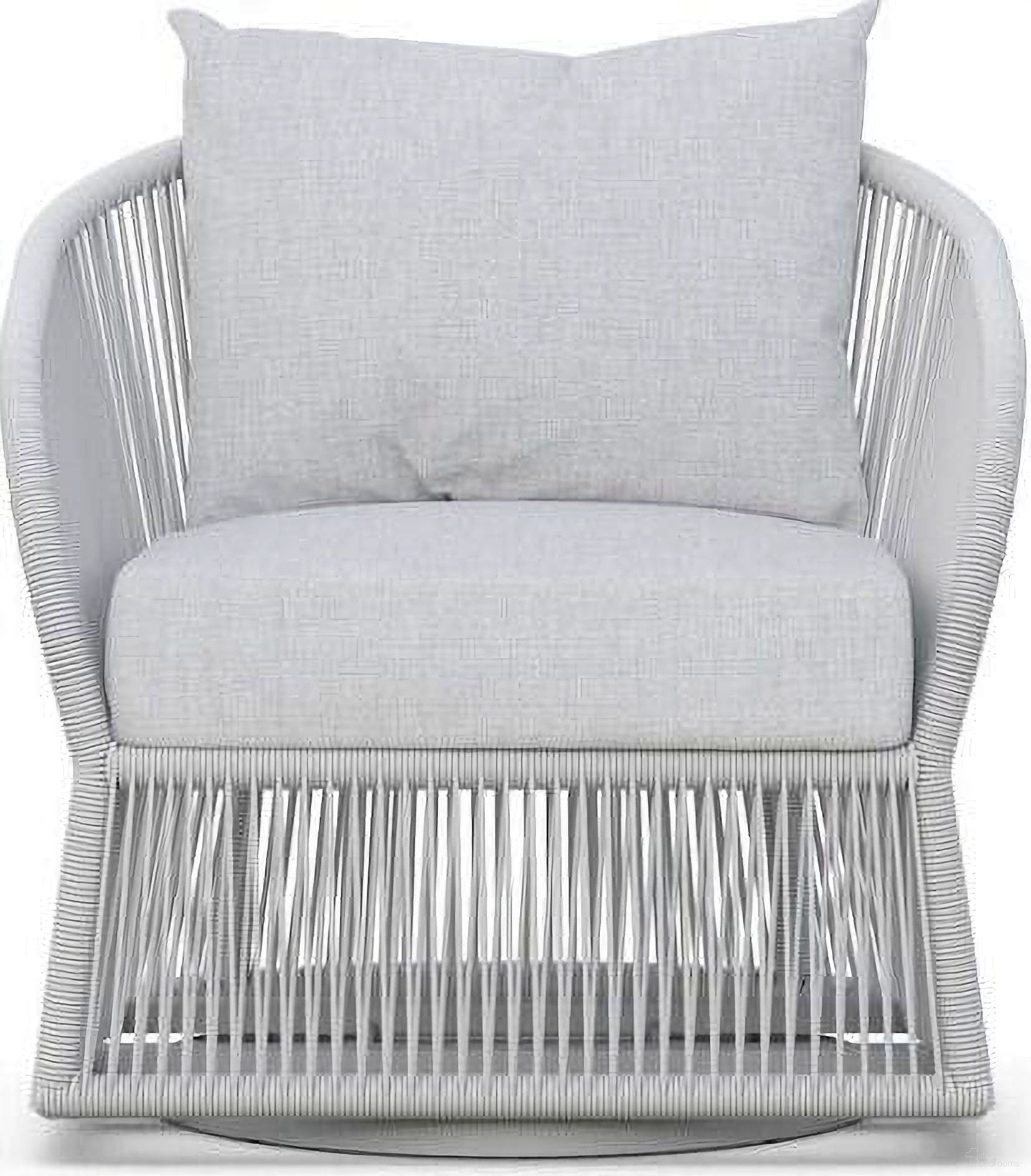 The appearance of Cape Town Swivel Club Chair with Cushion In Polar and Matte White designed by Azzurro Living in the coastal interior design. This polar/matte white piece of furniture was selected by 1StopBedrooms from Cape Town Collection to add a touch of cosiness and style into your home. Sku: CPT-TR17S1S-CU. Material: Aluminum.