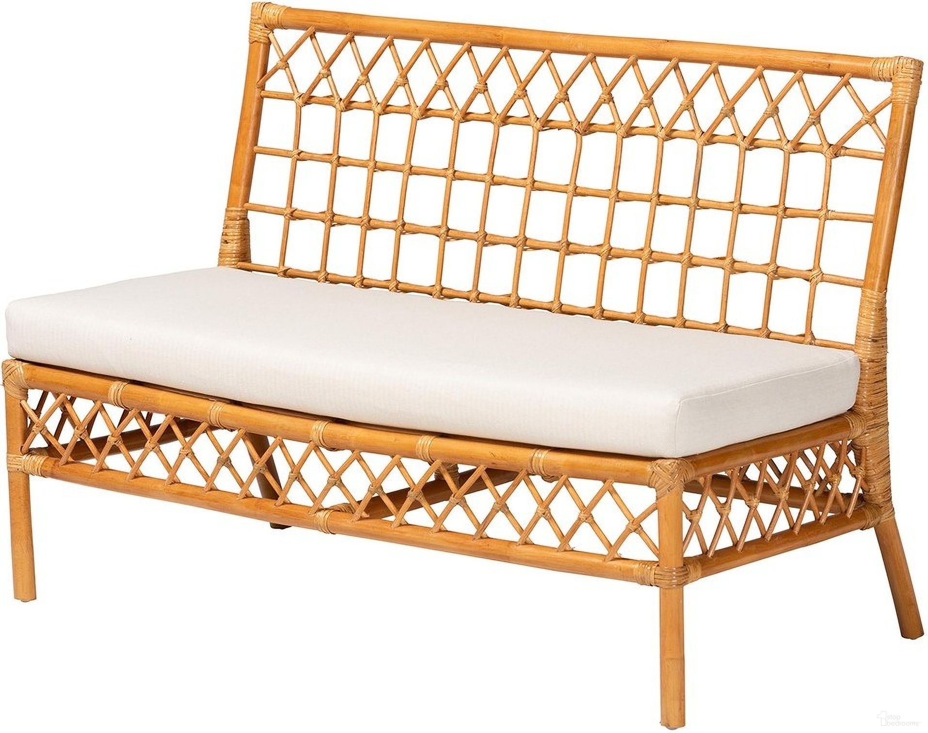 The appearance of Capella Dining Bench In Honey designed by Baxton Studio in the bohemian interior design. This honey piece of furniture was selected by 1StopBedrooms from Capella Collection to add a touch of cosiness and style into your home. Sku: DCWH10016-Light Honey Rattan-Dining Bench. Material: Natural Rattan.