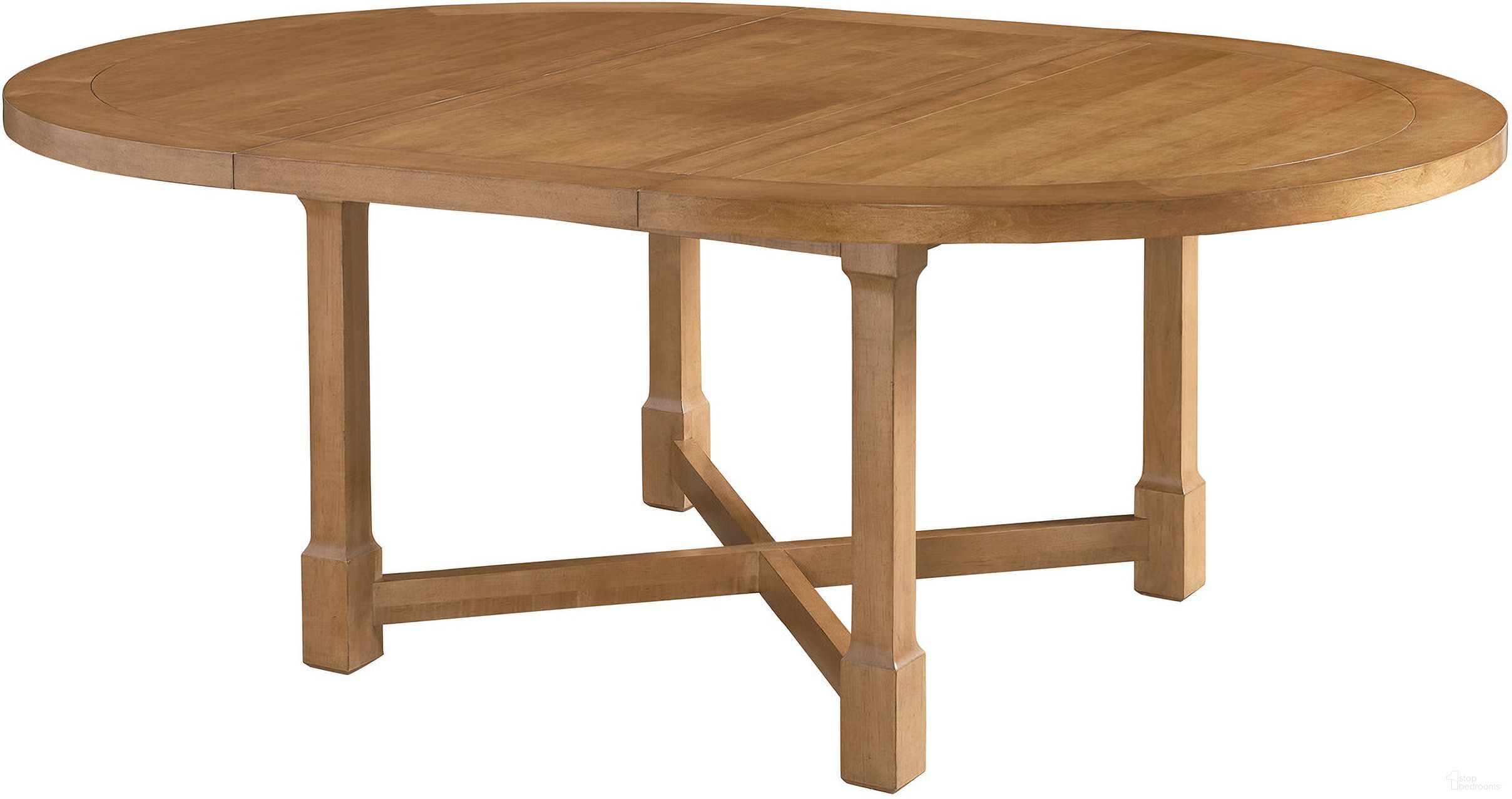 The appearance of Laguna Capistrano Dining Table In Table Rock designed by Barclay Butera in the transitional interior design. This table rock piece of furniture was selected by 1StopBedrooms from Laguna Collection to add a touch of cosiness and style into your home. Sku: 934-875C. Table Base Style: Trestle. Table Top Shape: Oval. Material: Wood. Size: 58" x 58".