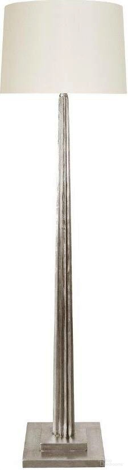 Capone Silver Leaf Fluted Wood Floor Lamp