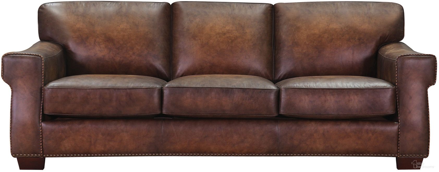 The appearance of Capri Leather Sofa In Russet designed by Hydeline in the modern / contemporary interior design. This russet piece of furniture  was selected by 1StopBedrooms from Capri Collection to add a touch of cosiness and style into your home. Sku: 67087-30V01-TL1981. Material: Leather.