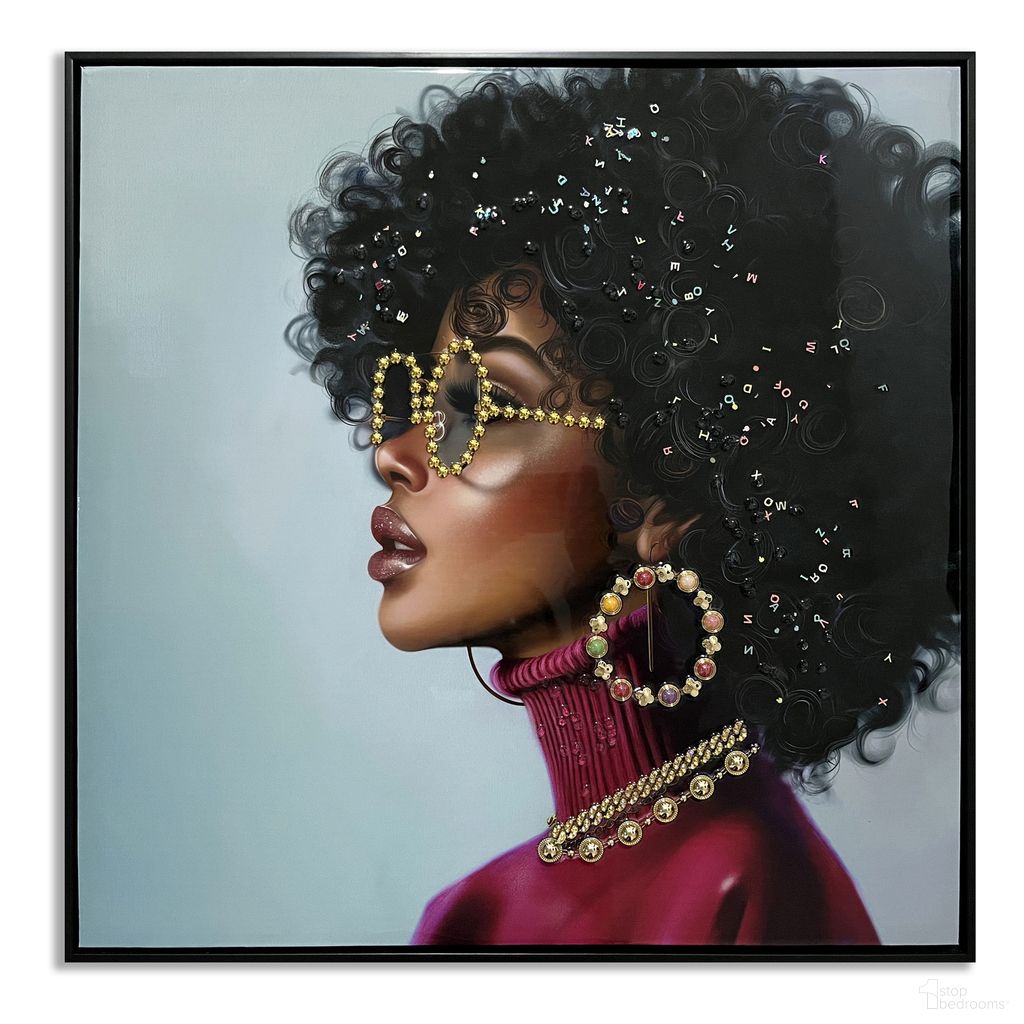 Captivating Afro in Canvas Wall Art In Red