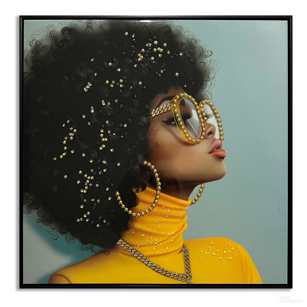 Captivating Afro in Canvas Wall Art In Yellow