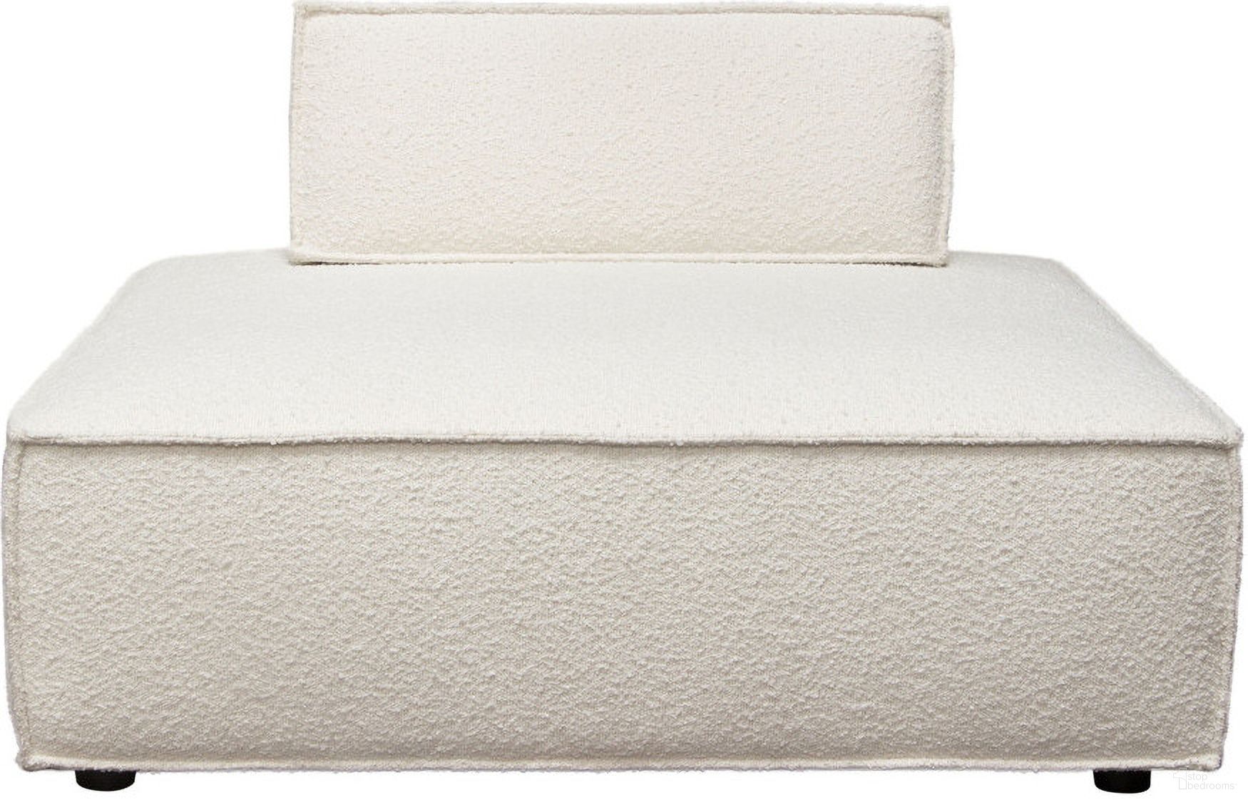 The appearance of Cara Square Modular Lounger In Ivory Boucle Fabric With Moveable and Non-Skid Backrest designed by Diamond Sofa in the modern / contemporary interior design. This ivory piece of furniture  was selected by 1StopBedrooms from Cara Collection to add a touch of cosiness and style into your home. Sku: CARALGBIV;CARALGRIV. Material: Boucle.