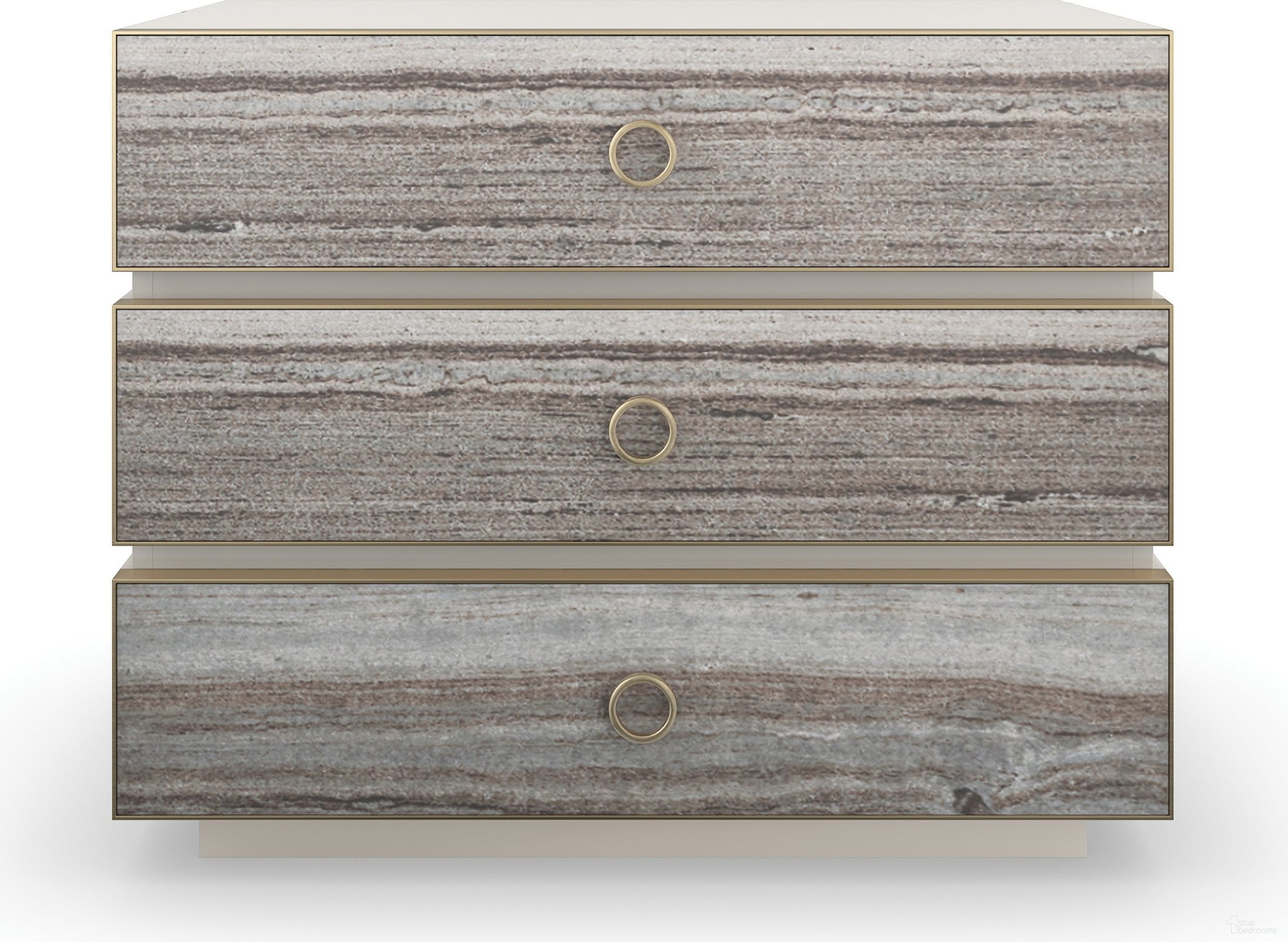 The appearance of Caracole Classic Bedrock Nightstand In Champagne Gold designed by Caracole in the transitional interior design. This champagne gold piece of furniture was selected by 1StopBedrooms from Caracole Classic Collection to add a touch of cosiness and style into your home. Sku: CLA-022-061. Material: Poplar.