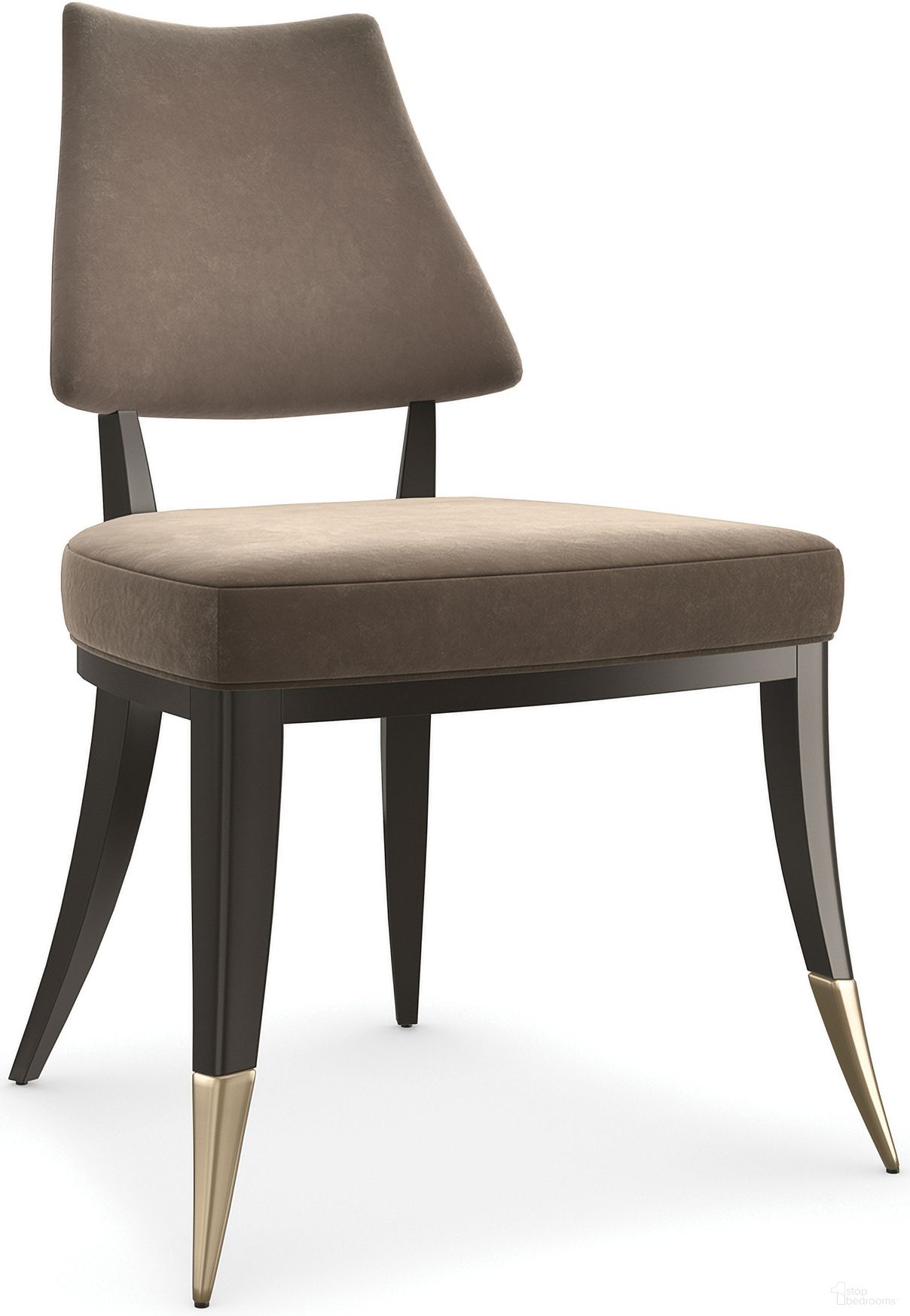 The appearance of Caracole Classic Caress Dining Chair In Brushed Gold designed by Caracole in the transitional interior design. This brushed gold piece of furniture  was selected by 1StopBedrooms from Caracole Classic Collection to add a touch of cosiness and style into your home. Sku: CLA-022-282. Material: Poplar. Chair Type: Side Chair.