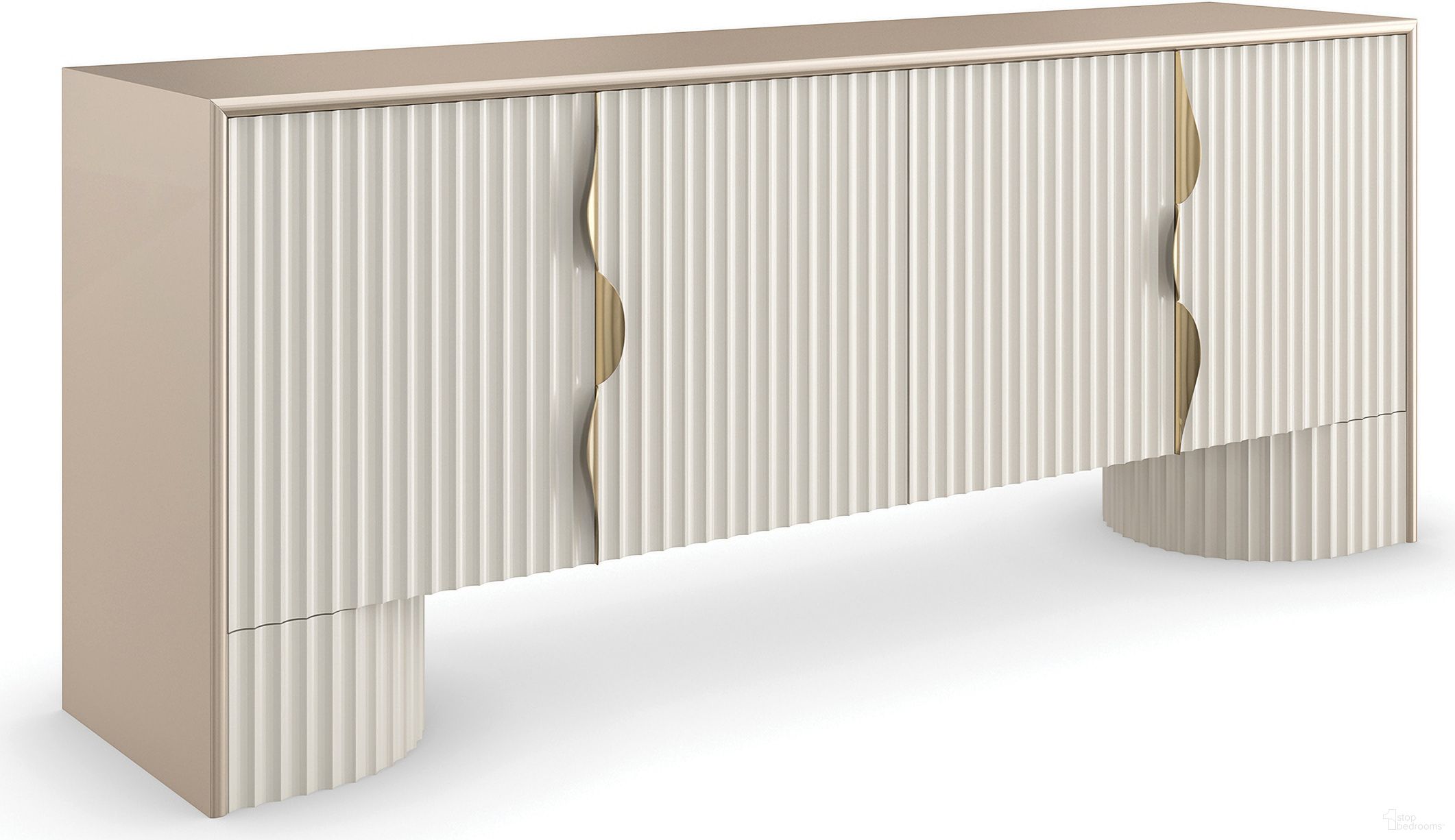 The appearance of Caracole Classic Corinthian Media Console In Almond Milk designed by Caracole in the transitional interior design. This almond piece of furniture was selected by 1StopBedrooms from Caracole Classic Collection to add a touch of cosiness and style into your home. Sku: CLA-022-532. Material: Poplar.