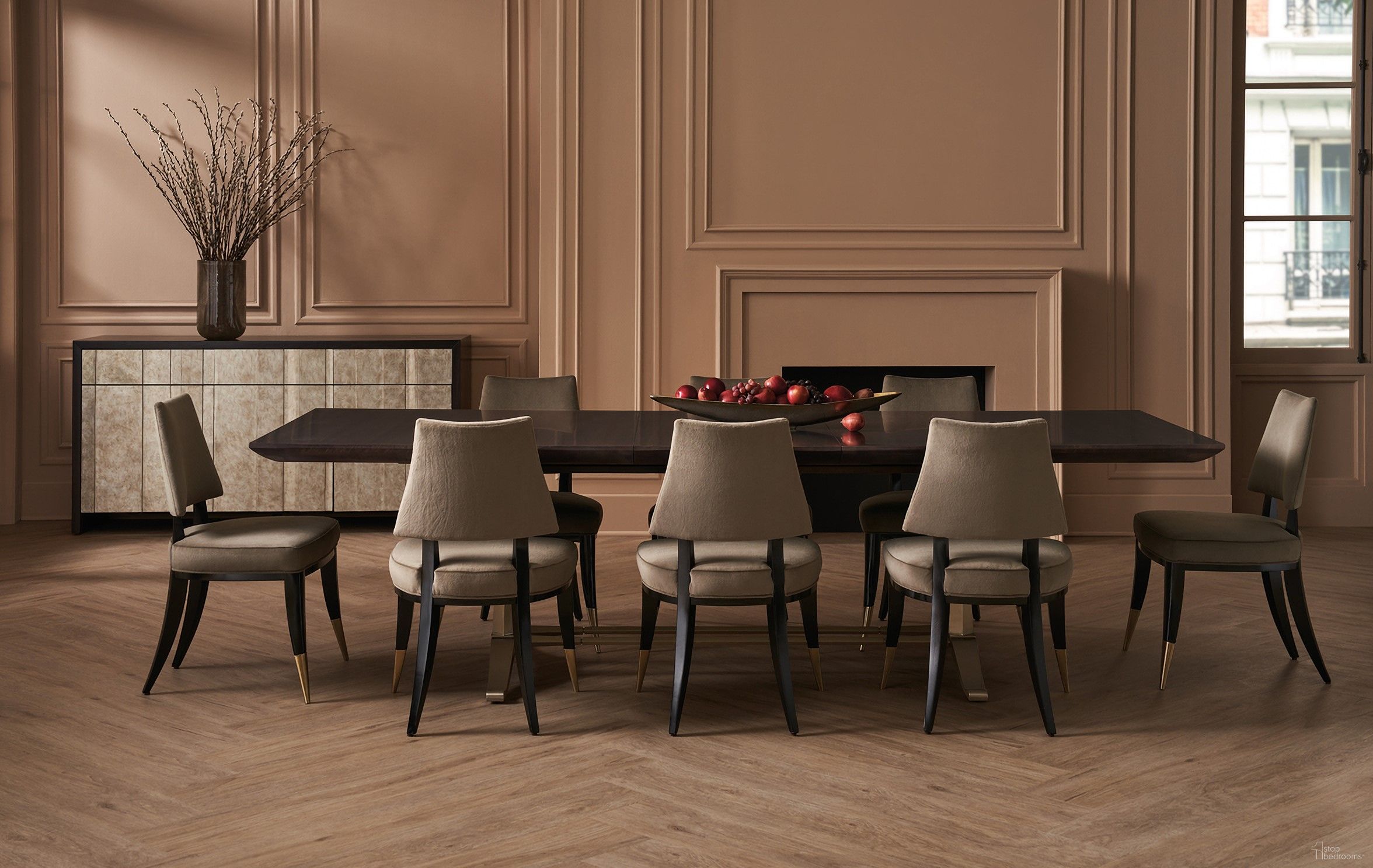 Caracole Classic Dining Room Set In Champagne Gold
