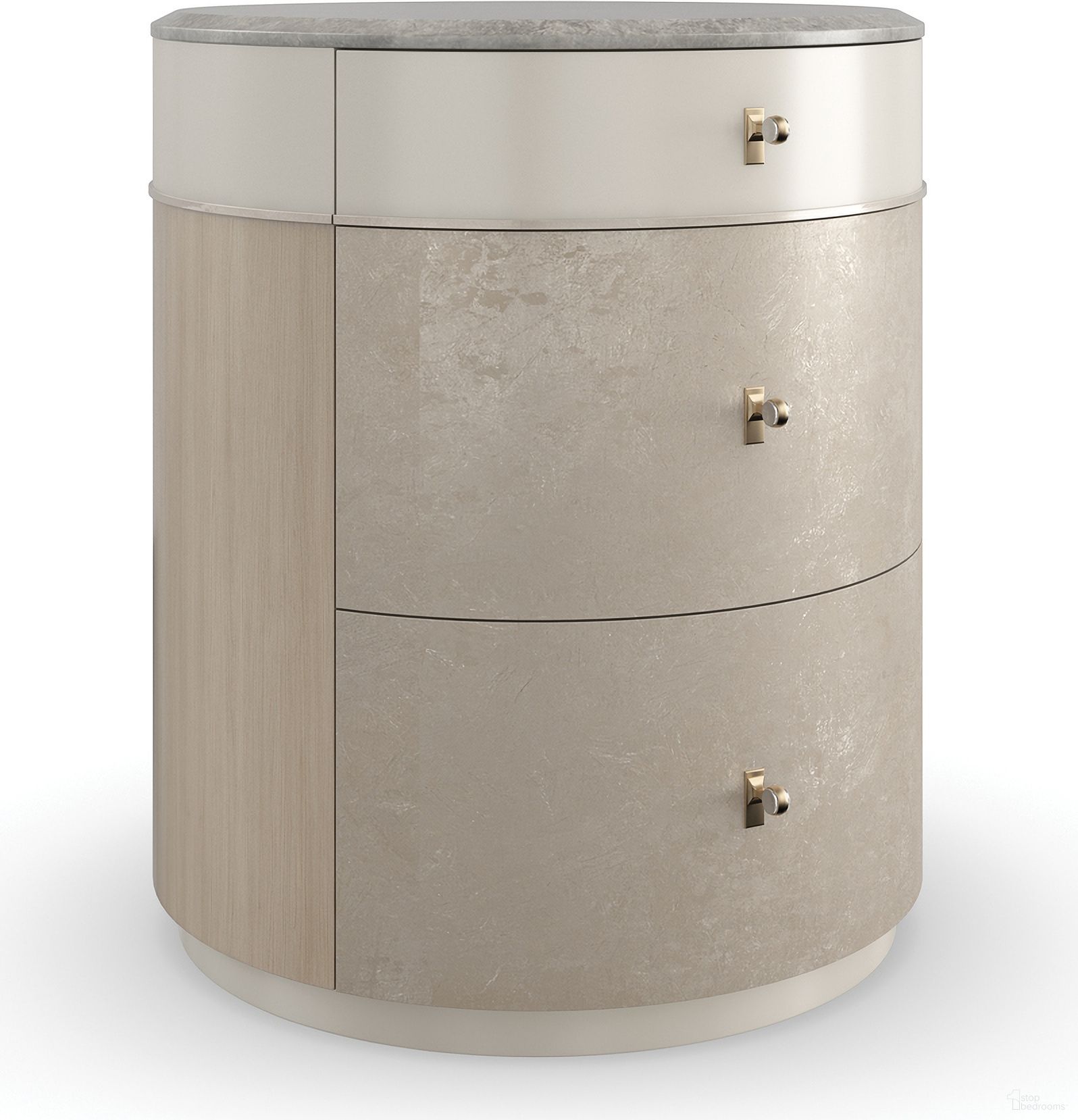 The appearance of Caracole Classic Hang Around Nightstand In Frost designed by Caracole in the transitional interior design. This frost piece of furniture was selected by 1StopBedrooms from Caracole Classic Collection to add a touch of cosiness and style into your home. Sku: CLA-022-064. Material: Wood.