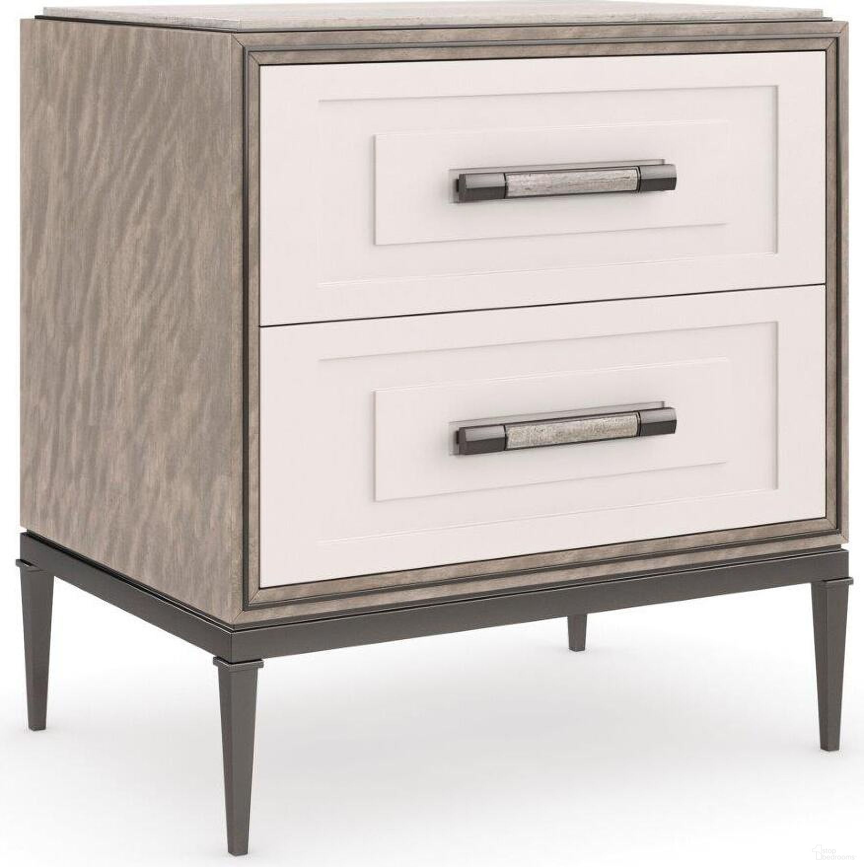 The appearance of Caracole Classic I'M Impressed Nightstand designed by Caracole in the transitional interior design. This bronze piece of furniture was selected by 1StopBedrooms from Caracole Classic Collection to add a touch of cosiness and style into your home. Sku: CLA-021-066. Material: Metal.