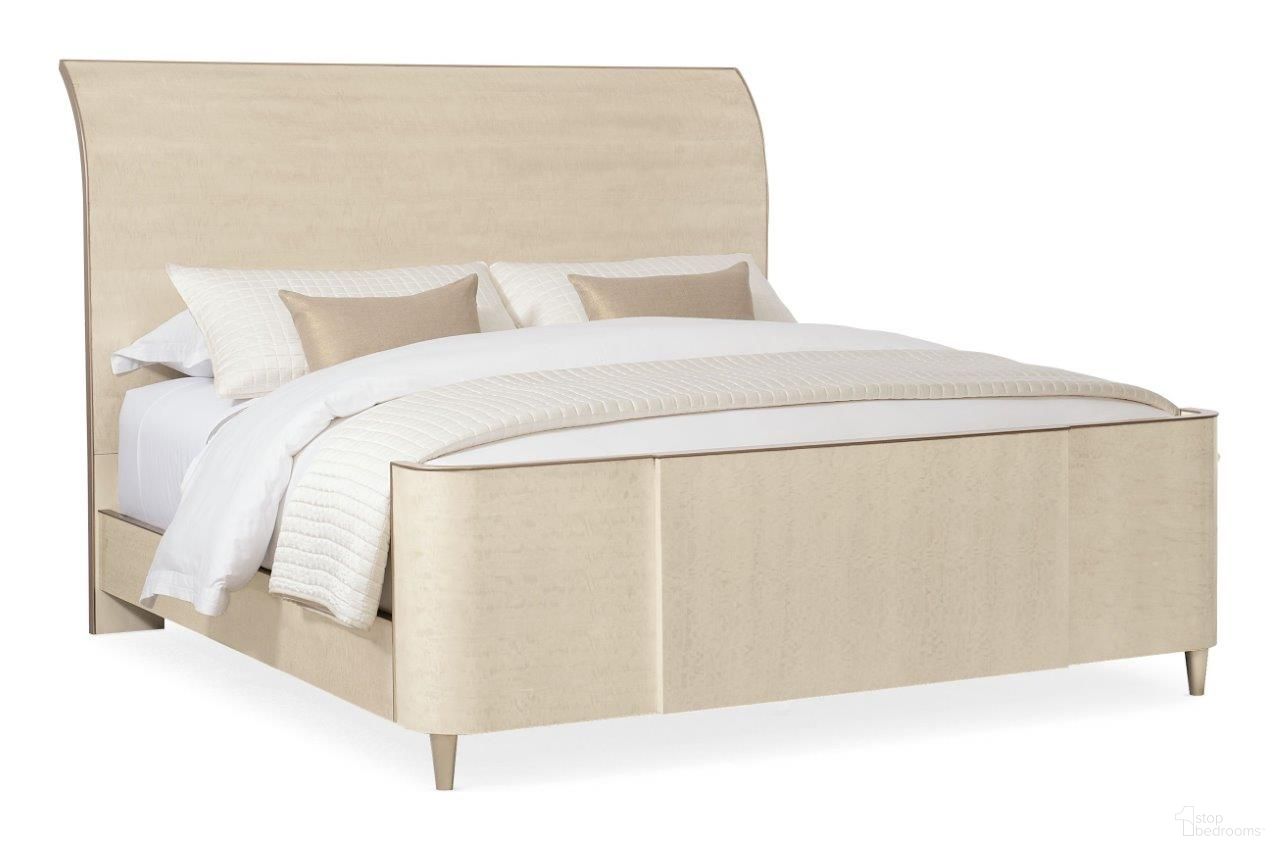The appearance of Caracole Classic Keep Under Wraps King Sleigh Bed designed by Caracole in the modern / contemporary interior design. This beige piece of furniture  was selected by 1StopBedrooms from Classic Collection to add a touch of cosiness and style into your home. Sku: CLA-418-121H;CLA-418-121F;CLA-418-101R. Bed Type: Sleigh Bed. Bed Size: King.