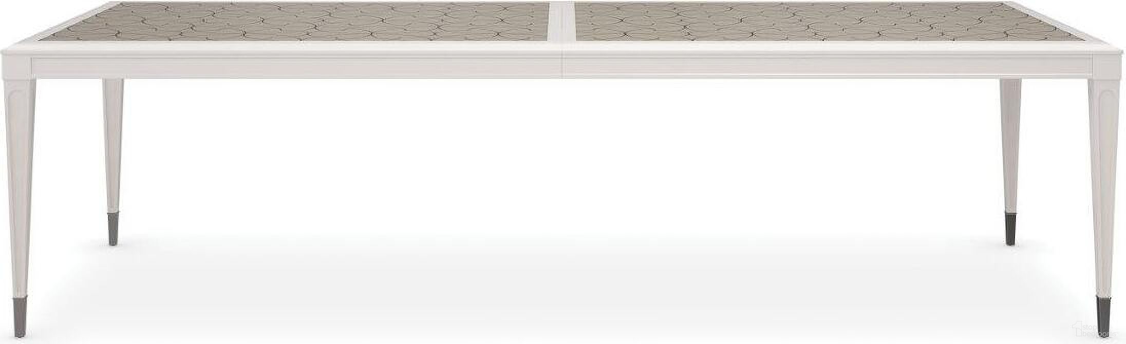 The appearance of Caracole Classic Lattice Gather Dining Table designed by Caracole in the modern / contemporary interior design. This bronze piece of furniture was selected by 1StopBedrooms from Caracole Classic Collection to add a touch of cosiness and style into your home. Sku: CLA-422-203. Table Base Style: Legs. Material: Wood. Table Top Shape: Rectangular. Size: 46" x 113".