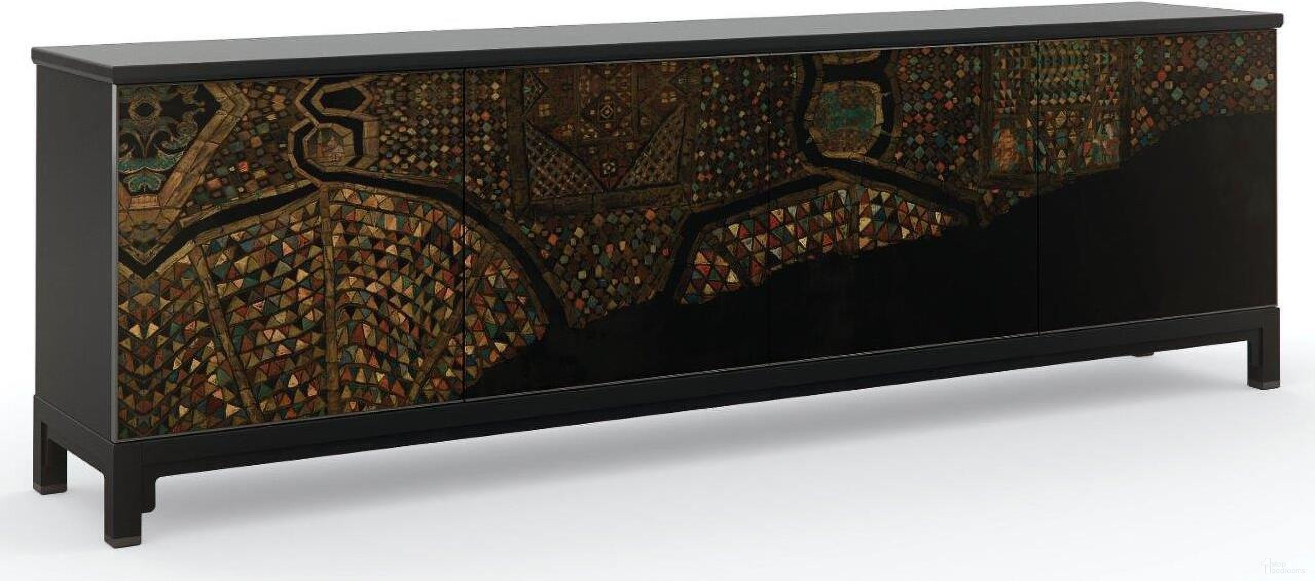 The appearance of Caracole Classic Mosaic Entertainment Console designed by Caracole in the modern / contemporary interior design. This bronze piece of furniture was selected by 1StopBedrooms from Caracole Classic Collection to add a touch of cosiness and style into your home. Sku: CLA-020-532. Material: Wood.