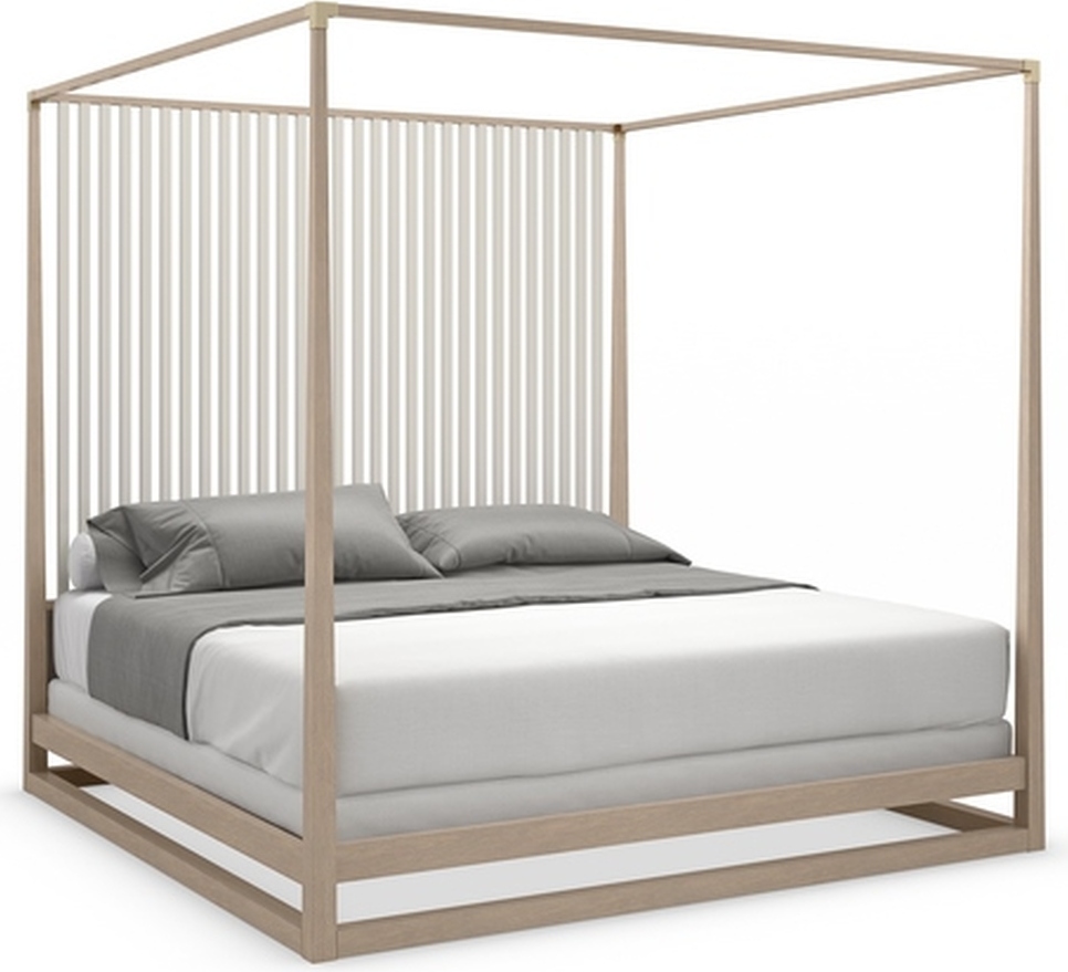 Caracole Classic Pinstripe Light King Bed In Oak | 1StopBedrooms