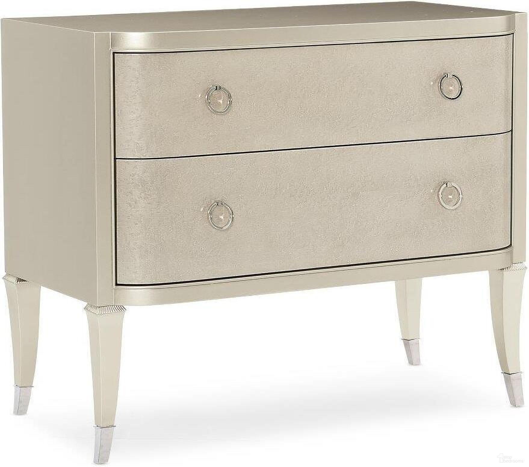 The appearance of Caracole Classic Perfect Match Nightstand designed by Caracole in the transitional interior design. This silver piece of furniture was selected by 1StopBedrooms from Caracole Classic Collection to add a touch of cosiness and style into your home. Sku: CLA-420-061. Material: Wood.