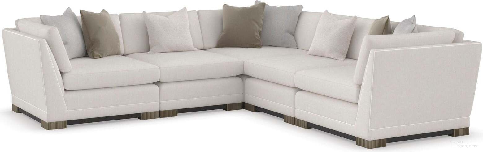 The appearance of Caracole Upholstery Deep Retreat L-Shaped Sectional 5 PC Set designed by Caracole in the modern / contemporary interior design. This white piece of furniture was selected by 1StopBedrooms from Caracole Upholstery Collection to add a touch of cosiness and style into your home. Sku: UPH-021-AC1-A;UPH-021-AC1-A;UPH-021-CR1-A;UPH-021-CR1-A;UPH-021-CR1-A. Material: Chenille. Layout: L-Shape.