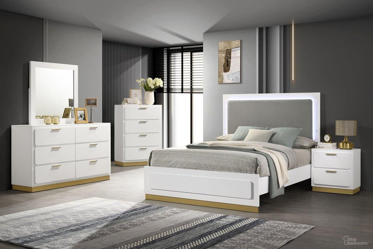 The appearance of Caraway Bedroom Set In White designed by Coaster in the modern / contemporary interior design. This white piece of furniture  was selected by 1StopBedrooms from Caraway Collection to add a touch of cosiness and style into your home. Sku: 224771QB1;224771QB2;224772. Bed Type: Panel Bed. Material: Wood. Bed Size: Queen.