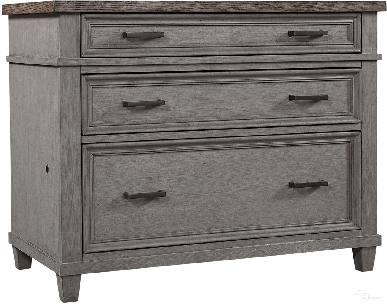The appearance of Caraway Lateral File In Grey designed by Aspenhome in the country / farmhouse interior design. This grey piece of furniture was selected by 1StopBedrooms from Caraway Collection to add a touch of cosiness and style into your home. Sku: I248-378-SLT-1. Material: Wood.