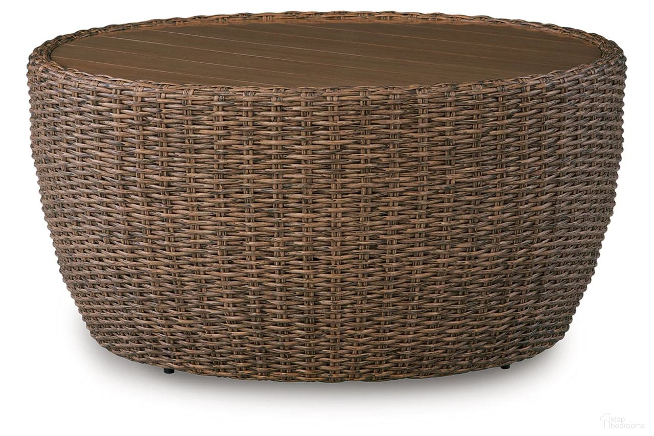 The appearance of Cardiff Beach Outdoor Coffee Table In Beige designed by Signature Design by Ashley in the modern / contemporary interior design. This beige piece of furniture  was selected by 1StopBedrooms from Cardiff Beach Collection to add a touch of cosiness and style into your home. Sku: P503-708. Material: Aluminum.