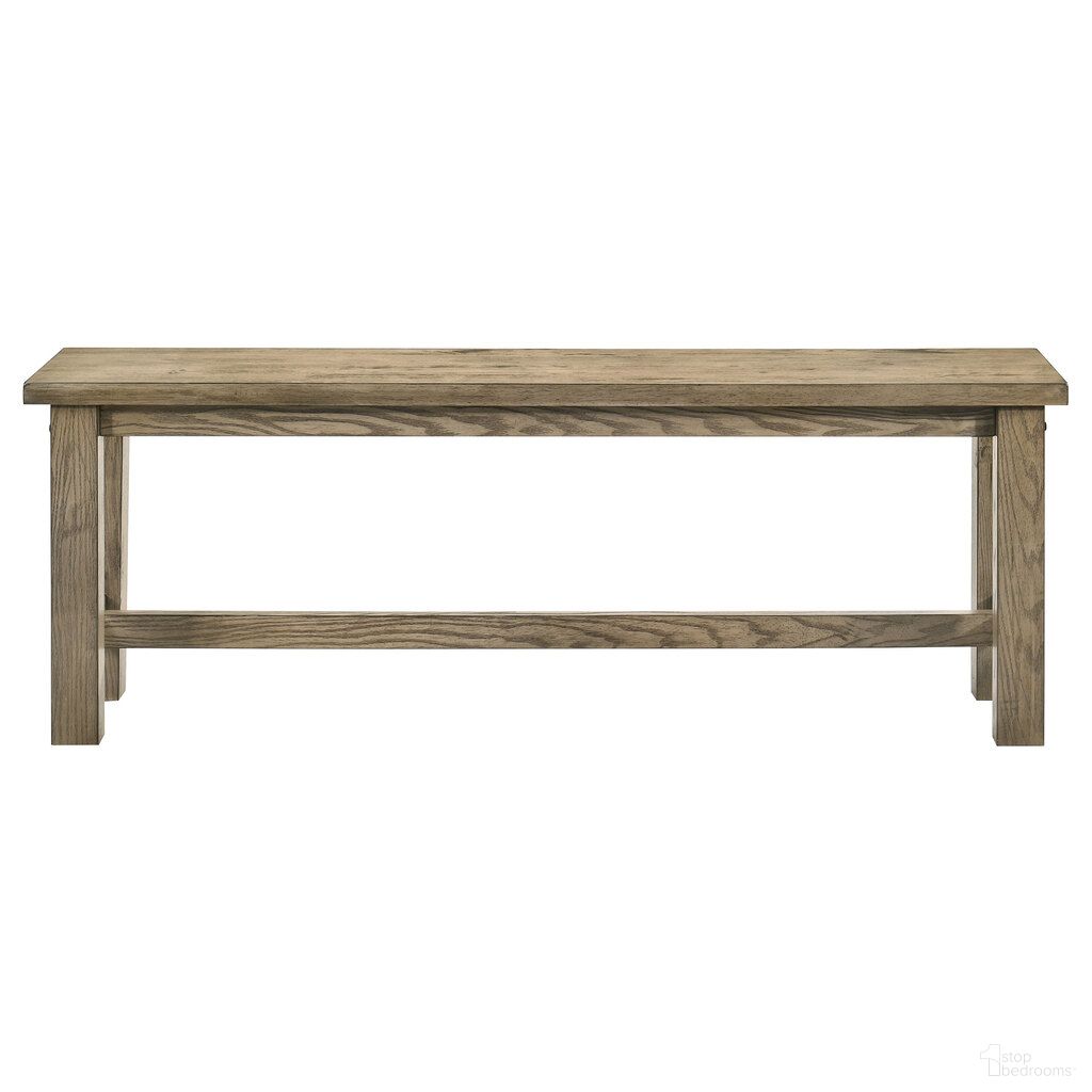 The appearance of Cardova 51-Inch Solid Wood Dining Bench In Vineyard Oak designed by Coaster in the rustic / southwestern interior design. This vineyard oak piece of furniture  was selected by 1StopBedrooms from Cardova Collection to add a touch of cosiness and style into your home. Sku: 192923. Material: Rubberwood.