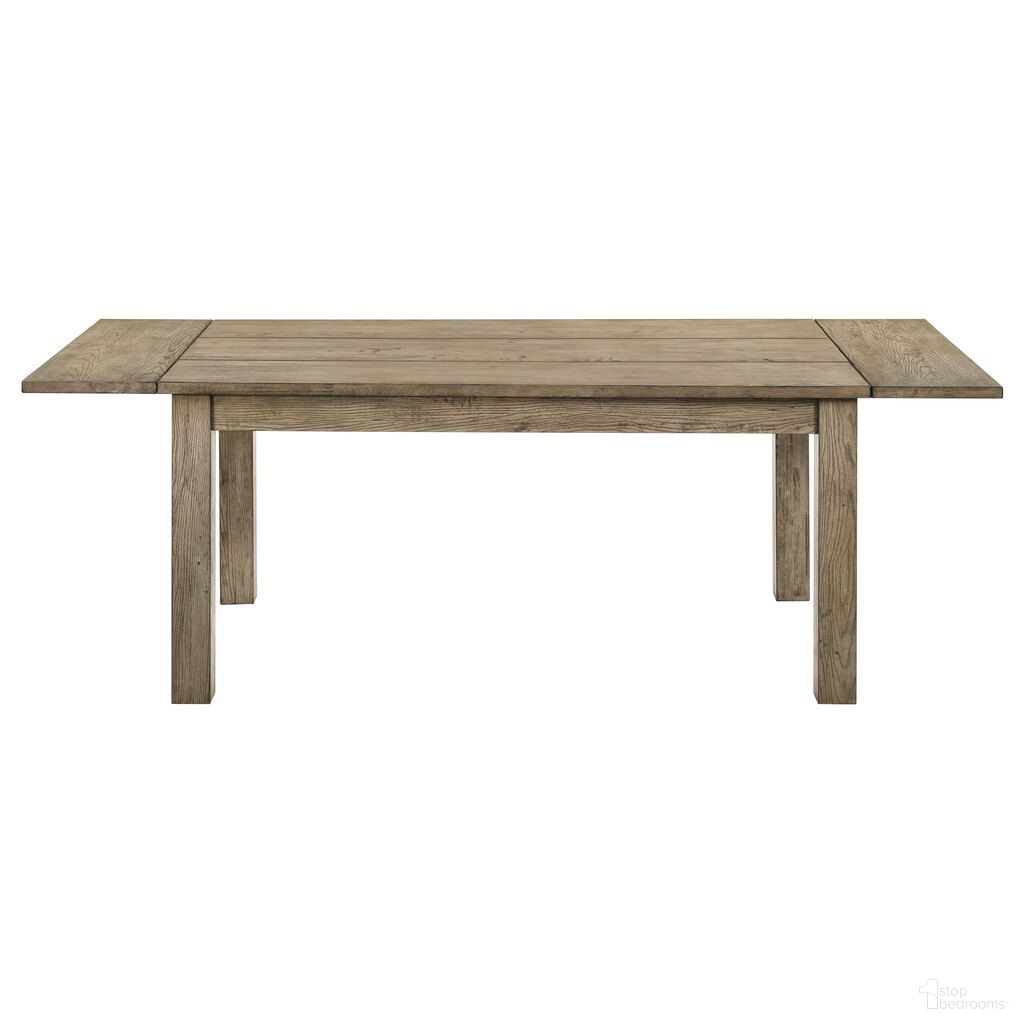The appearance of Cardova 87-Inch Solid Wood Extension Dining Table In Vineyard Oak designed by Coaster in the rustic / southwestern interior design. This vineyard oak piece of furniture  was selected by 1StopBedrooms from Cardova Collection to add a touch of cosiness and style into your home. Sku: 192921. Table Base Style: Legs. Table Top Shape: Rectangular. Material: Rubberwood. Size: 39.25" x 63".