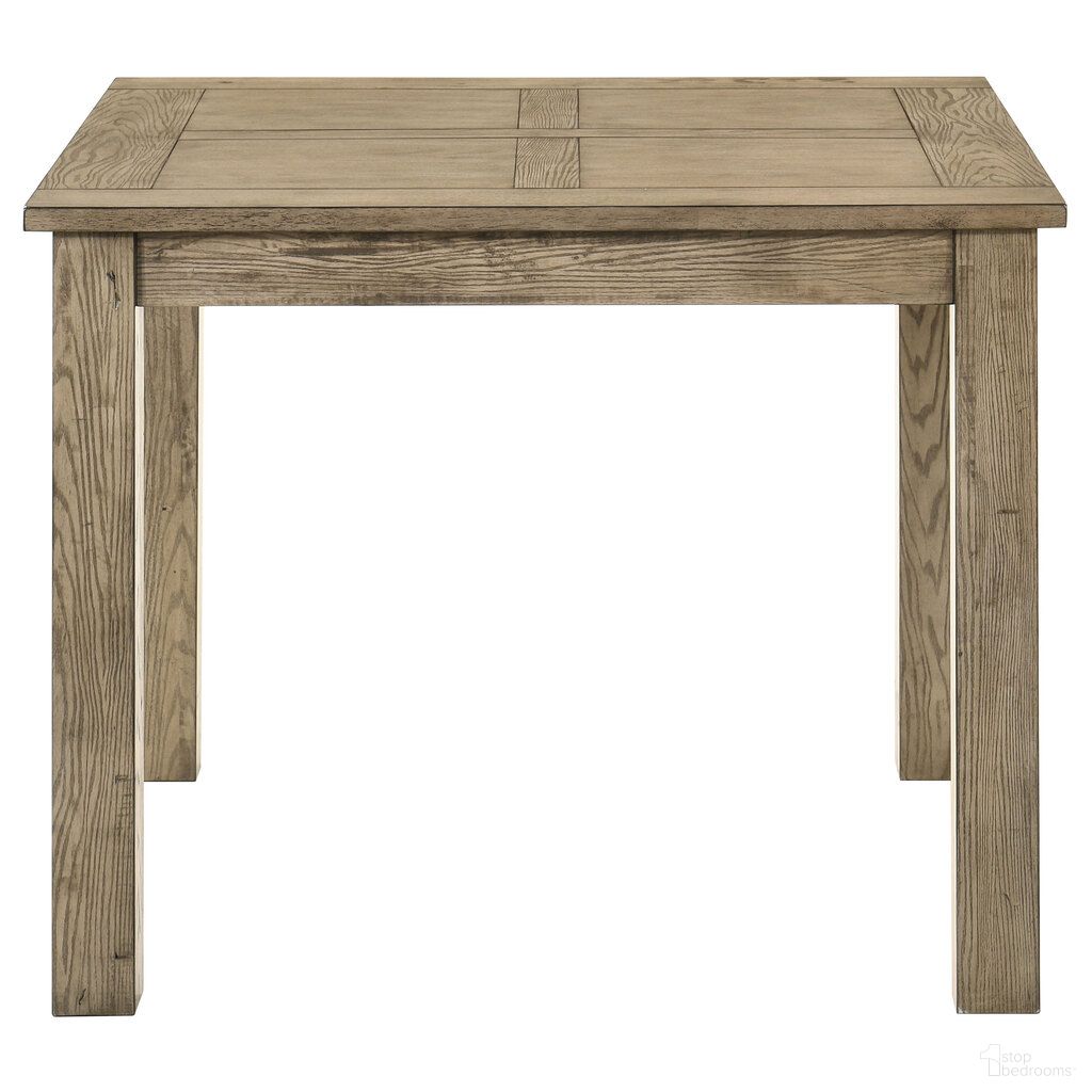 The appearance of Cardova Square Counter Height Dining Table In Vineyard Oak designed by Coaster in the rustic / southwestern interior design. This vineyard oak piece of furniture was selected by 1StopBedrooms from Cardova Collection to add a touch of cosiness and style into your home. Sku: 192928. Table Base Style: Legs. Table Top Shape: Square. Material: Rubberwood. Size: 43" x 43".