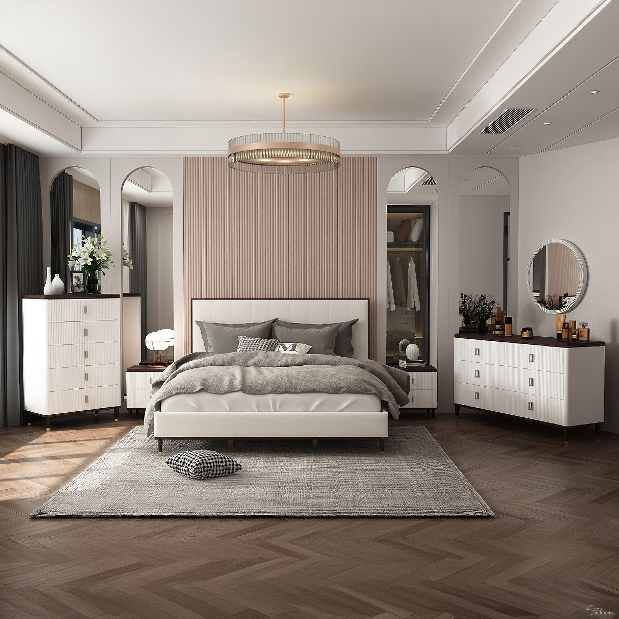 The appearance of Carena Bedroom Sets In White and Brown designed by ACME in the modern / contemporary interior design. This white and brown piece of furniture was selected by 1StopBedrooms from Carena Collection to add a touch of cosiness and style into your home. Sku: BD02027Q1;BD02027Q2;BD02027Q3;BD02028. Material: Wood. Bed Size: Queen.