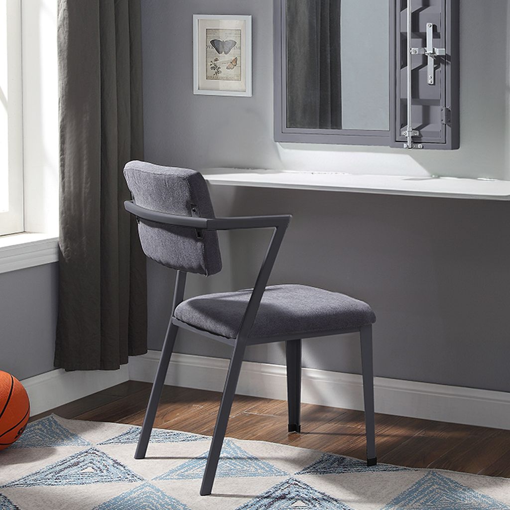 The appearance of Cargo Youth Chair (Gunmetal) designed by ACME in the industrial interior design. This gunmetal piece of furniture  was selected by 1StopBedrooms from Cargo Collection to add a touch of cosiness and style into your home. Sku: 37898. Material: Metal.