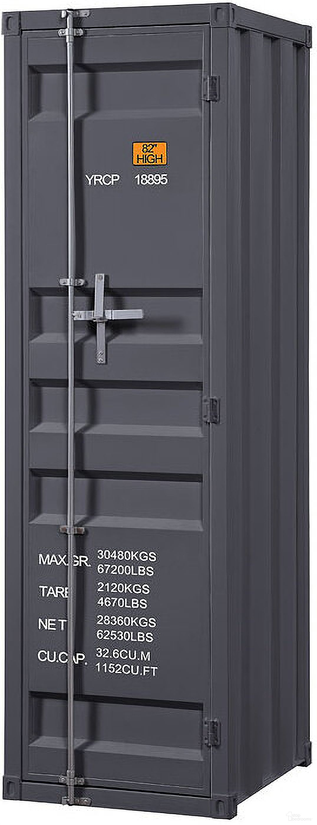 The appearance of Cargo Youth Single Door Wardrobe (Gunmetal) designed by ACME in the industrial interior design. This gunmetal piece of furniture was selected by 1StopBedrooms from Cargo Collection to add a touch of cosiness and style into your home. Sku: 35926. Material: Metal.
