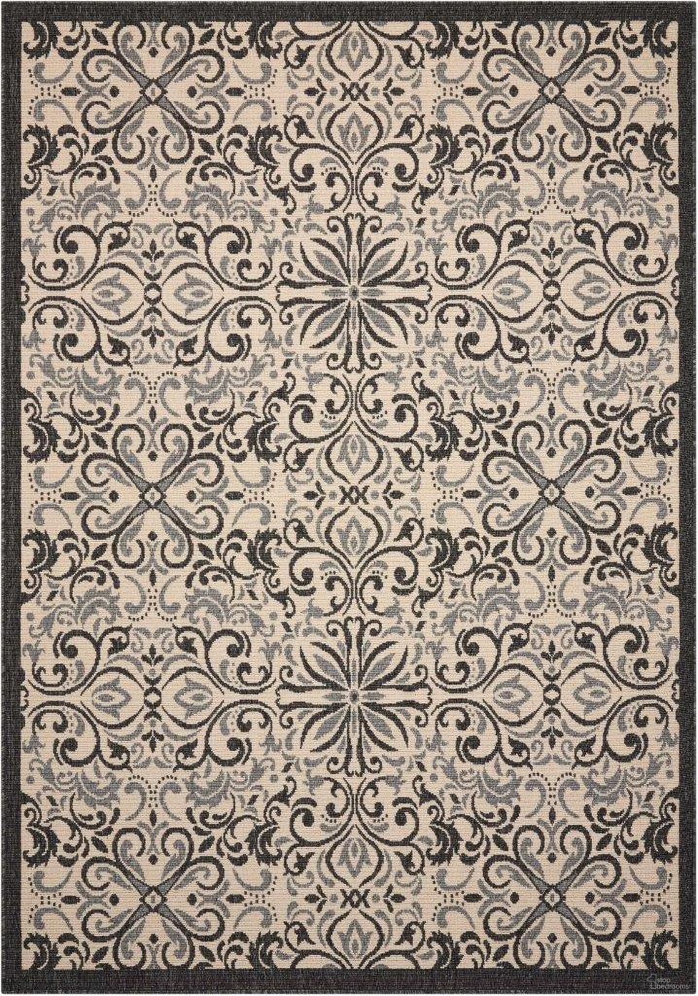 Caribbean Ivory and Charcoal 2'3" x 7'6" Runner Area Rug