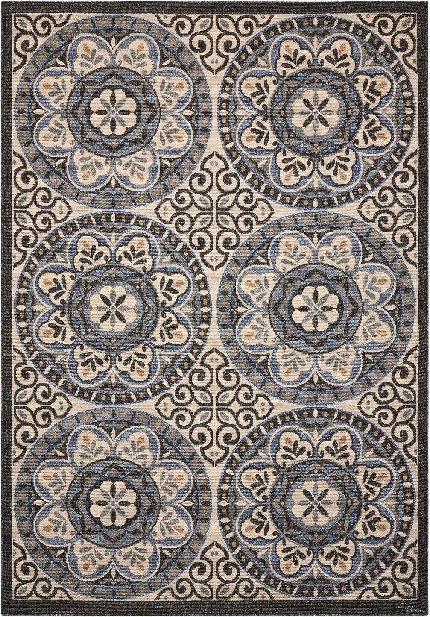 Caribbean Ivory and Charcoal 2'3" x 7'6" Runner Area Rug