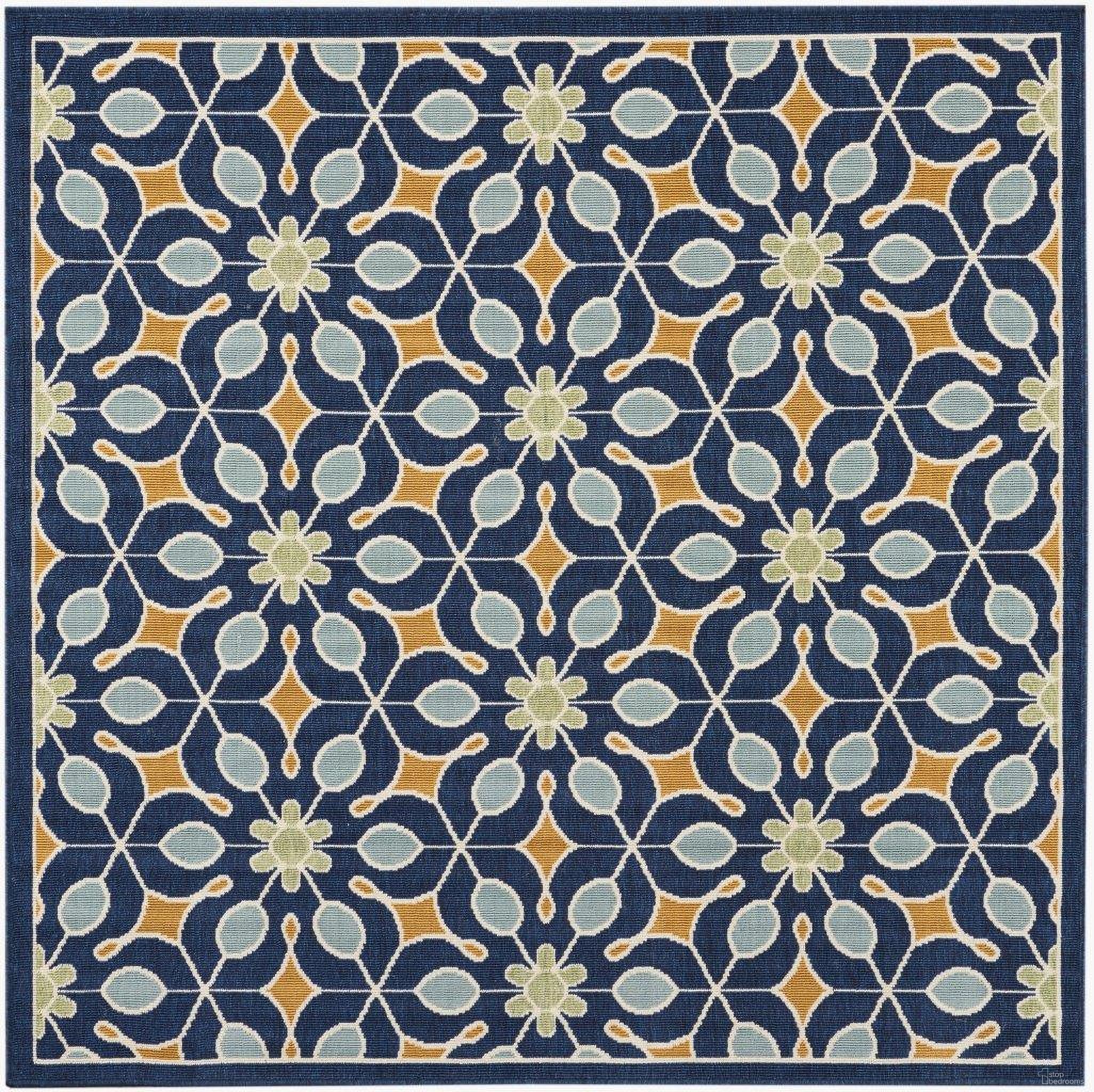 Caribbean Navy 5'3" x 5'3" Square Area Rug