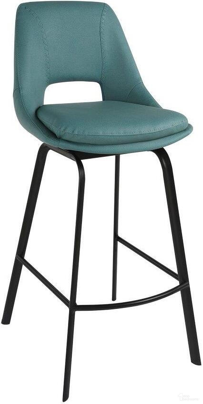 The appearance of Carise Blue Faux Leather And Black Metal Swivel 30 Inch Bar Stool designed by Armen Living in the modern / contemporary interior design. This blue piece of furniture was selected by 1StopBedrooms from Carise Collection to add a touch of cosiness and style into your home. Sku: LCCABABLBLUE30. Material: Faux Leather.