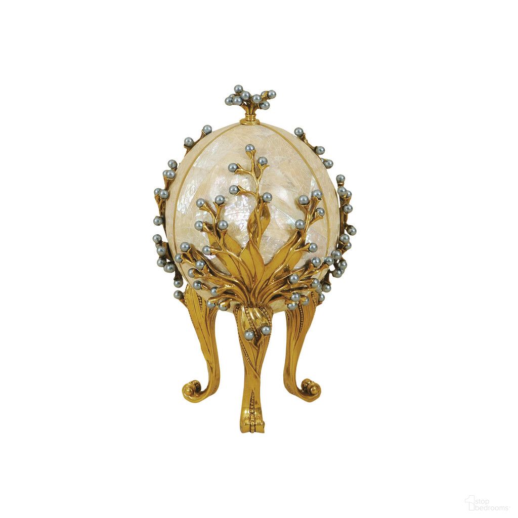 Carl Egg On Stand In Oyster and Brass