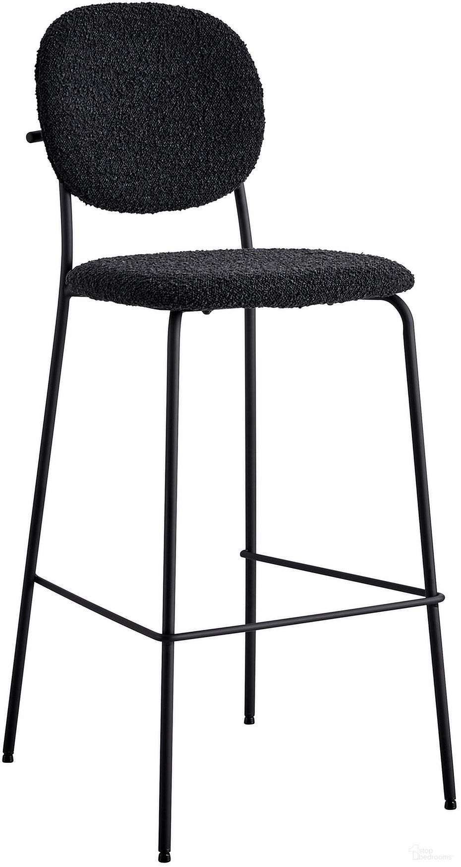 Carley Boucle Bar Height Stools Set of 2 In Black