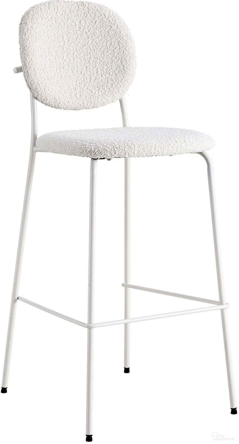 Carley Boucle Bar Height Stools Set of 2 In White