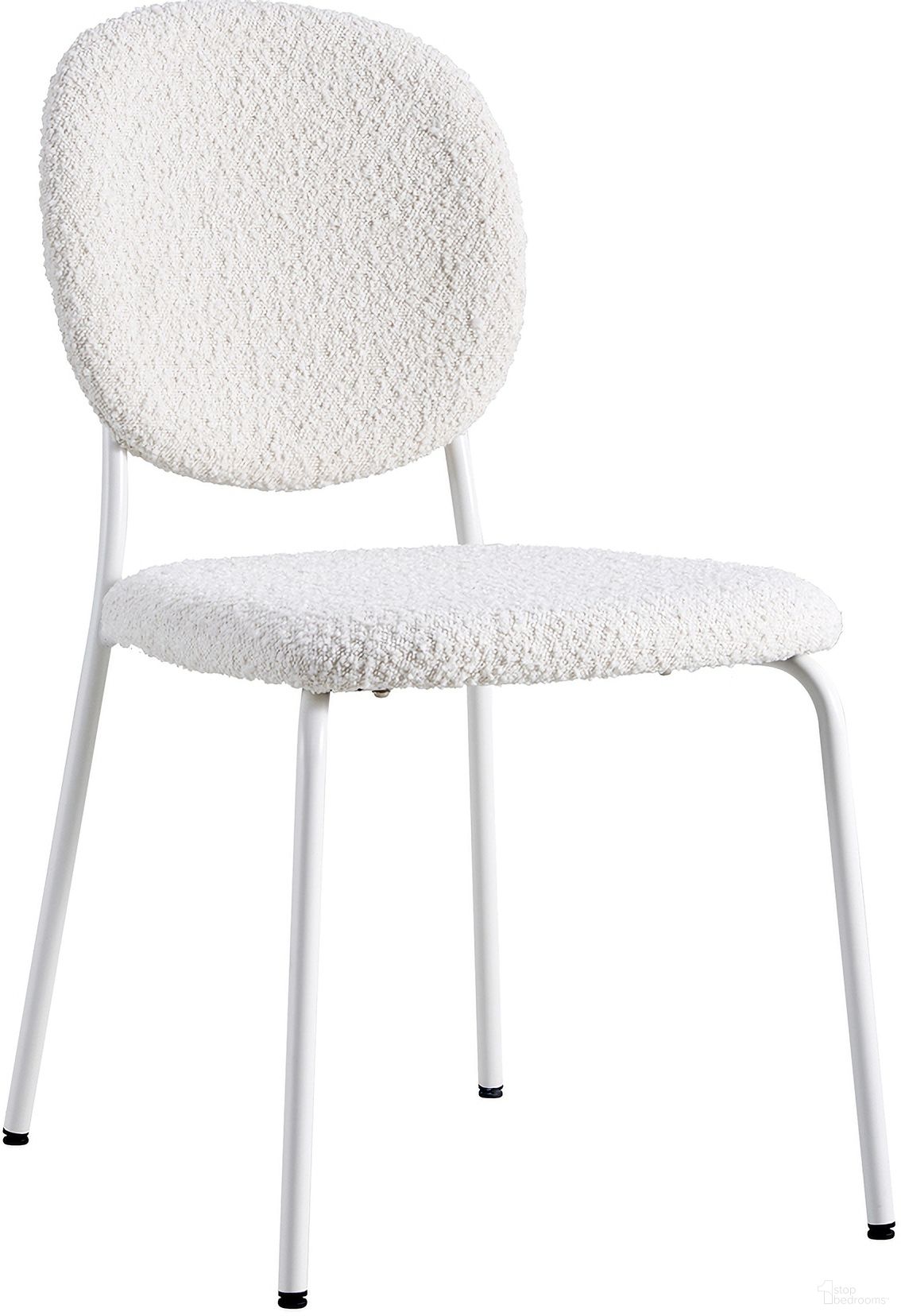 Carley Boucle Side Chairs Set of 2 In White