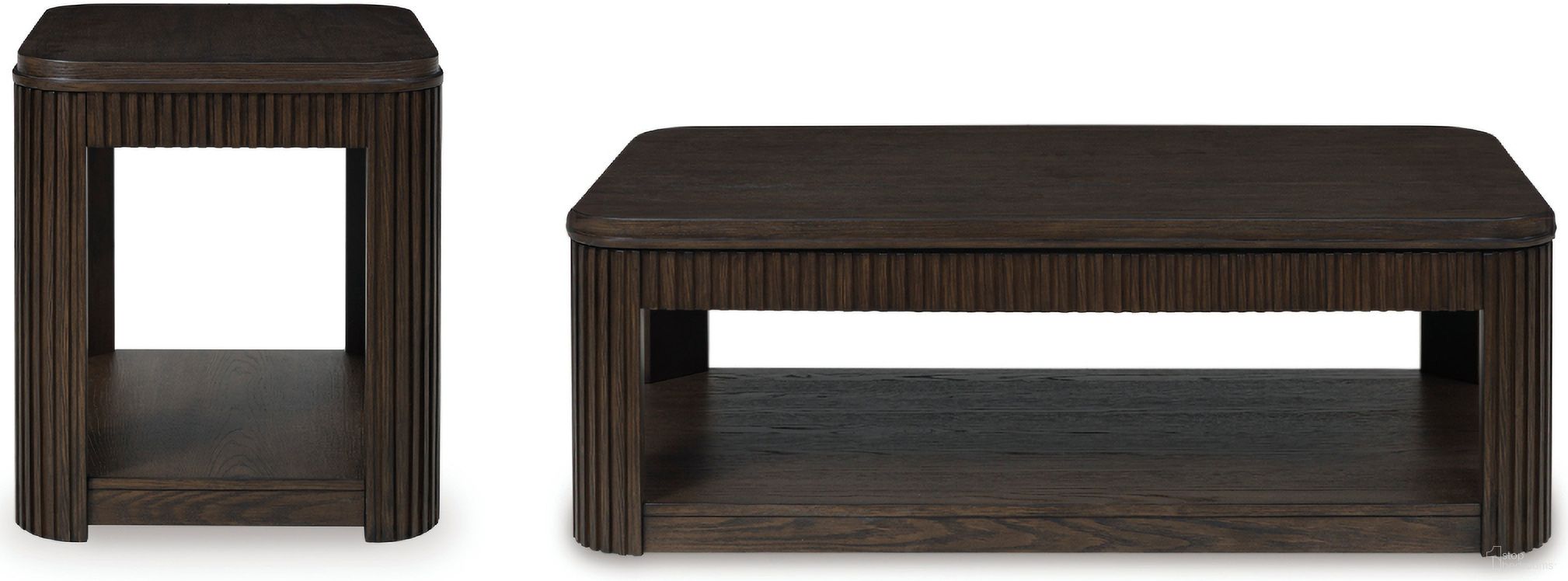 The appearance of Carlibrie Lift-Top Occasional Table Set In Warm Brown designed by Signature Design by Ashley in the modern / contemporary interior design. This warm brown piece of furniture  was selected by 1StopBedrooms from Carlibrie Collection to add a touch of cosiness and style into your home. Sku: T700-9;T700-3. Material: MDF.