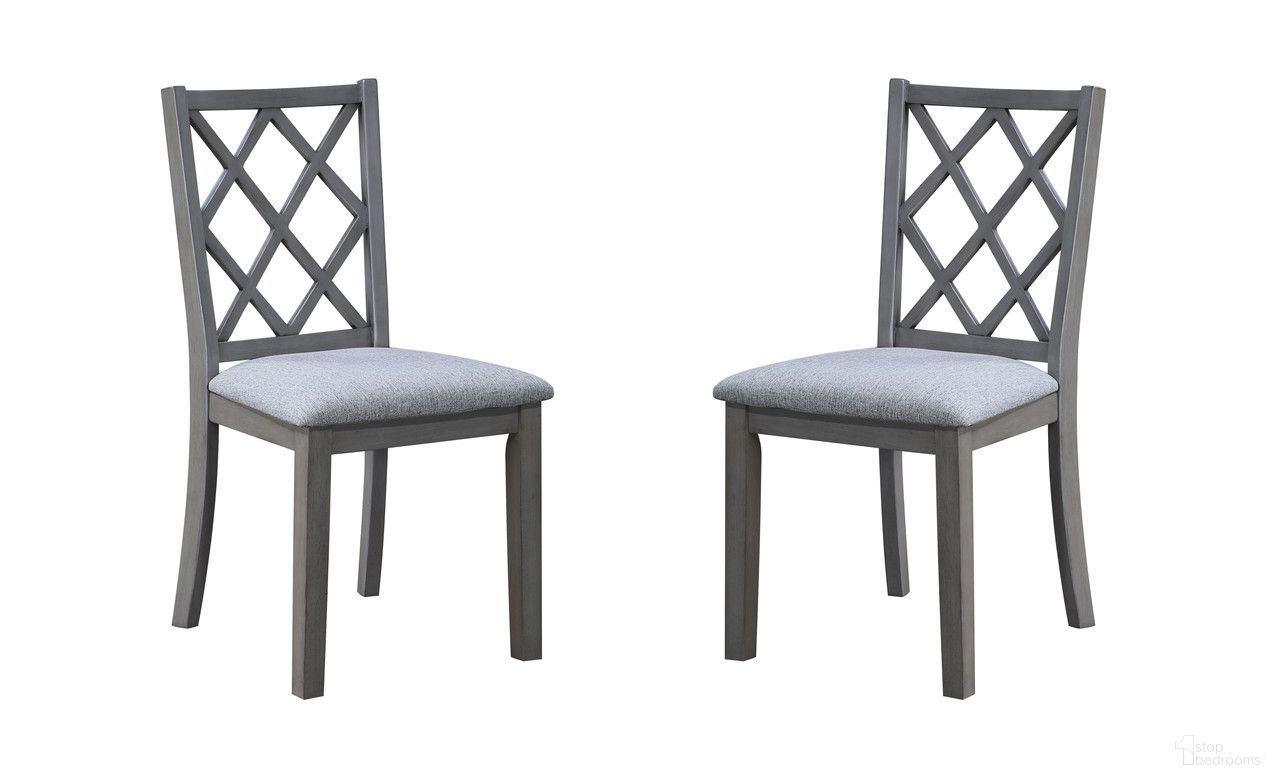The appearance of Carlisle Cross Back 17.5 Inch Side Dining Chair Set of 2 In Gray designed by Lilola Home in the modern / contemporary interior design. This gray piece of furniture was selected by 1StopBedrooms from Carlisle Collection to add a touch of cosiness and style into your home. Sku: 30537-C. Material: Wood. Chair Type: Side Chair.
